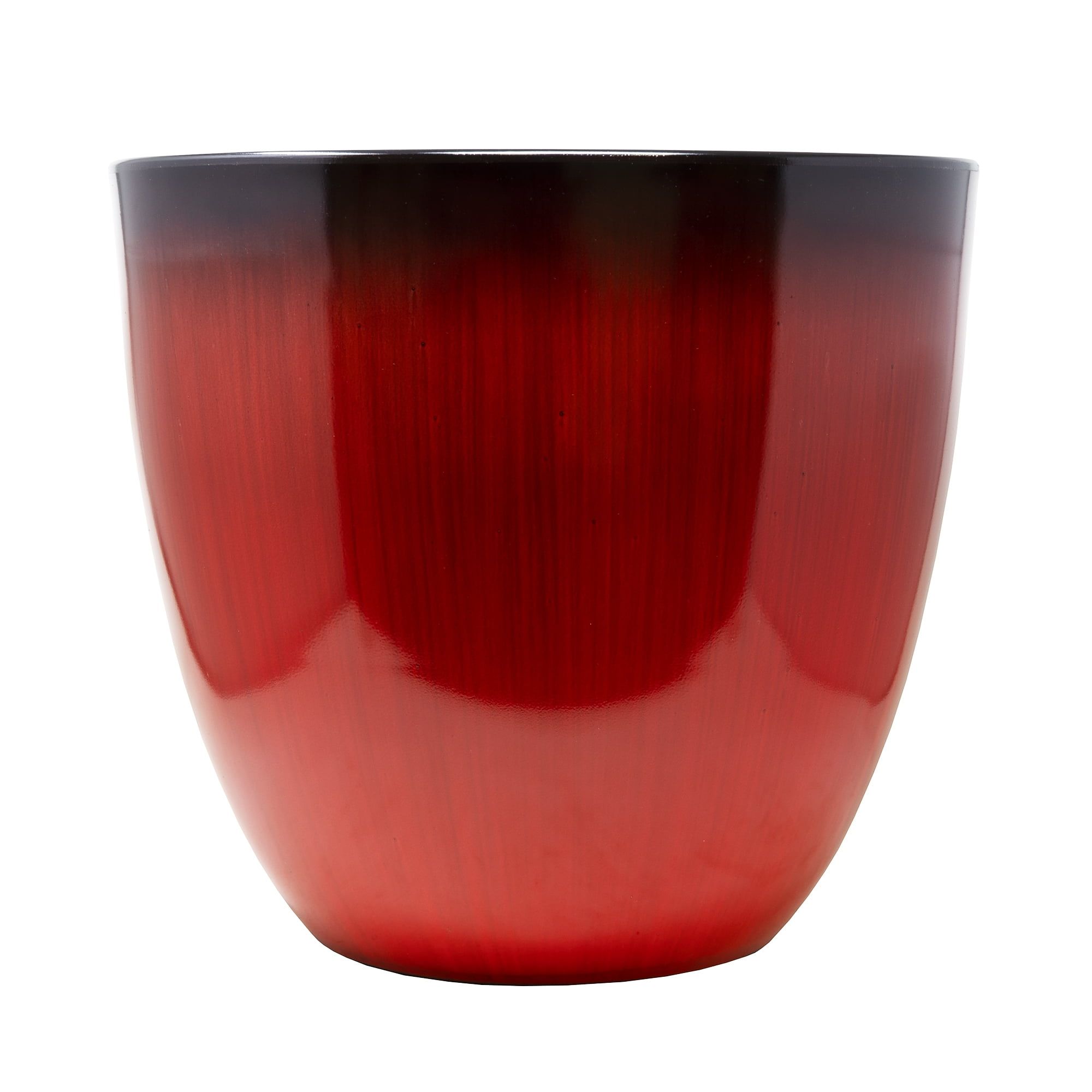 Contemporary Oval 15" Indoor/Outdoor Red Planter with Drainage