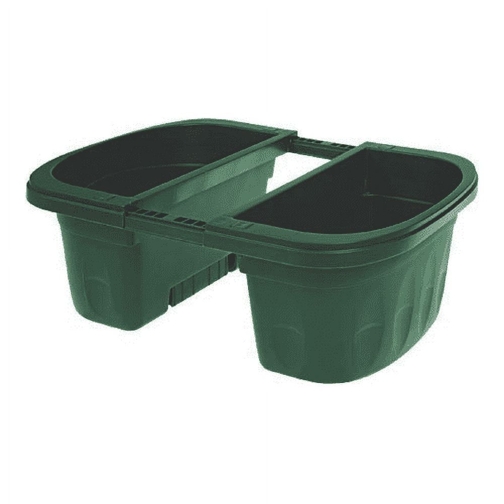 Green Self-Watering Double-Sided Deck Rail Planter, 16"