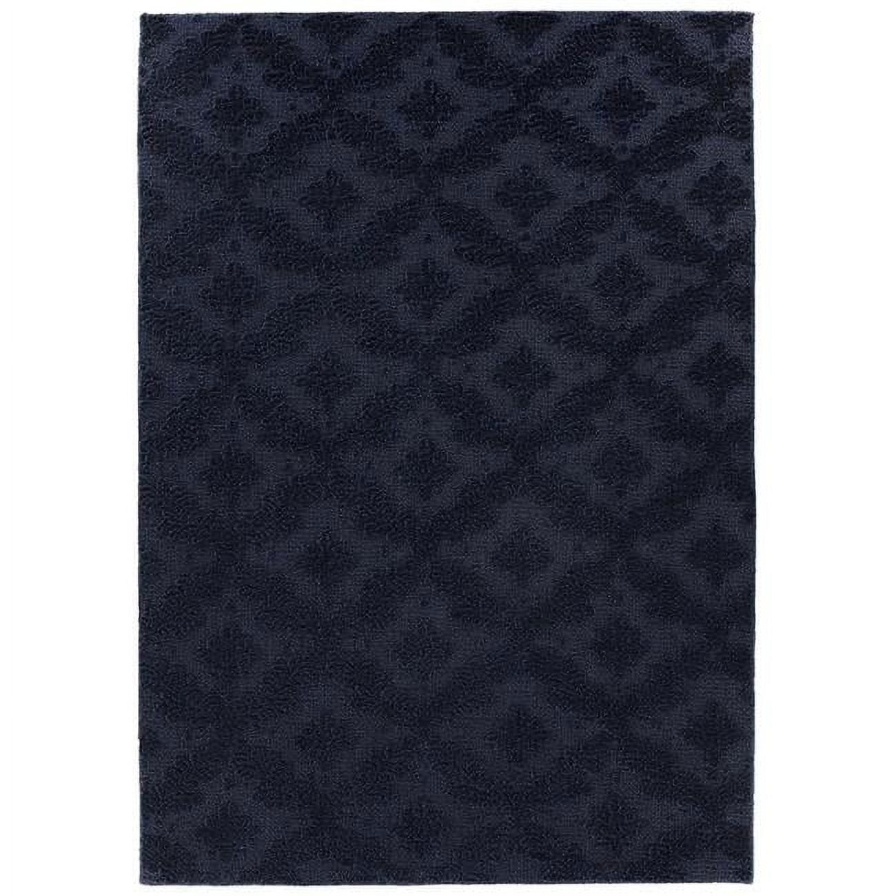 Navy Tufted Polypropylene Non-slip Area Rug, 6' x 9'