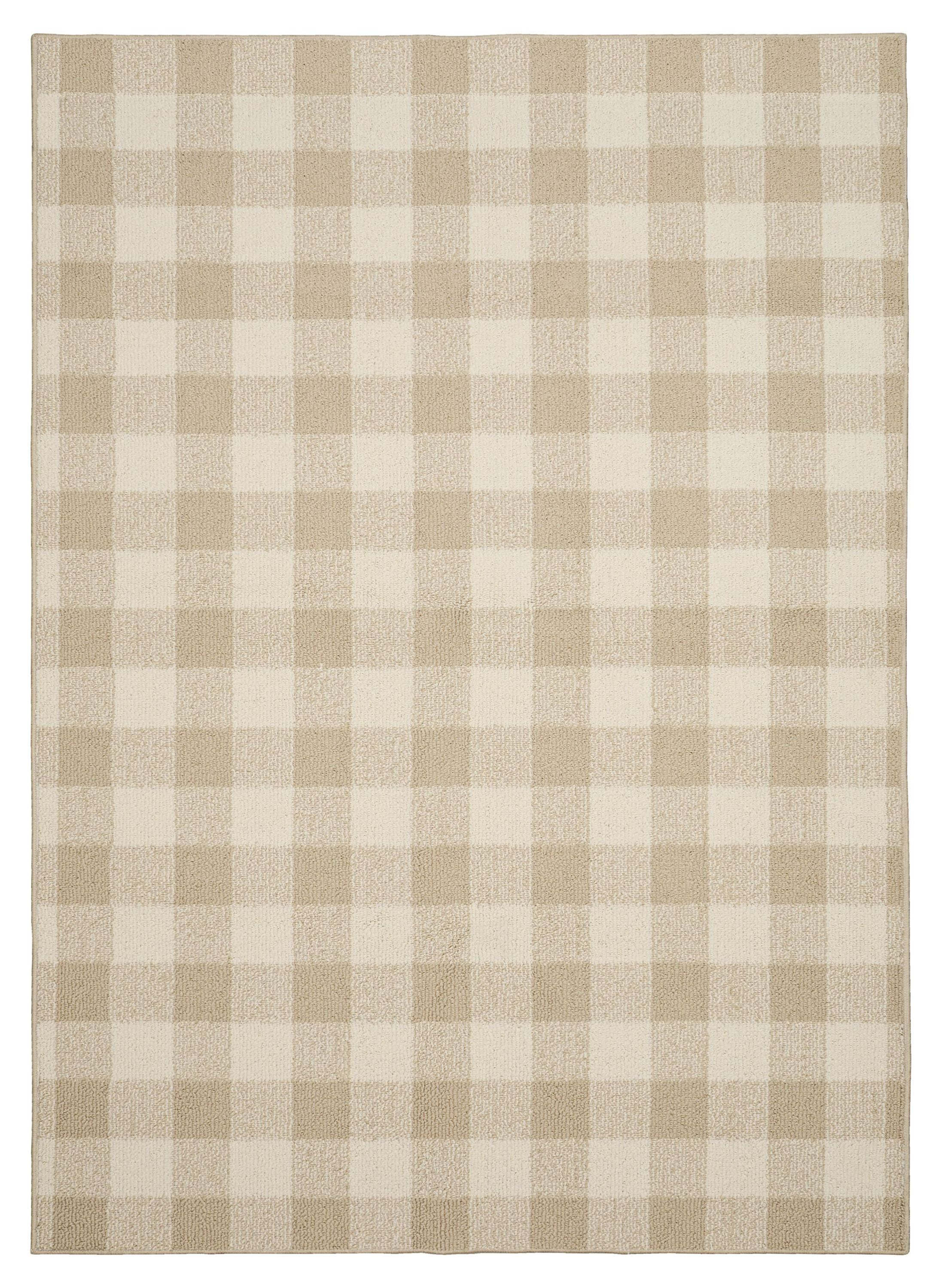 Country Charm 7' x 10' Tan/Ivory Tufted Geometric Area Rug