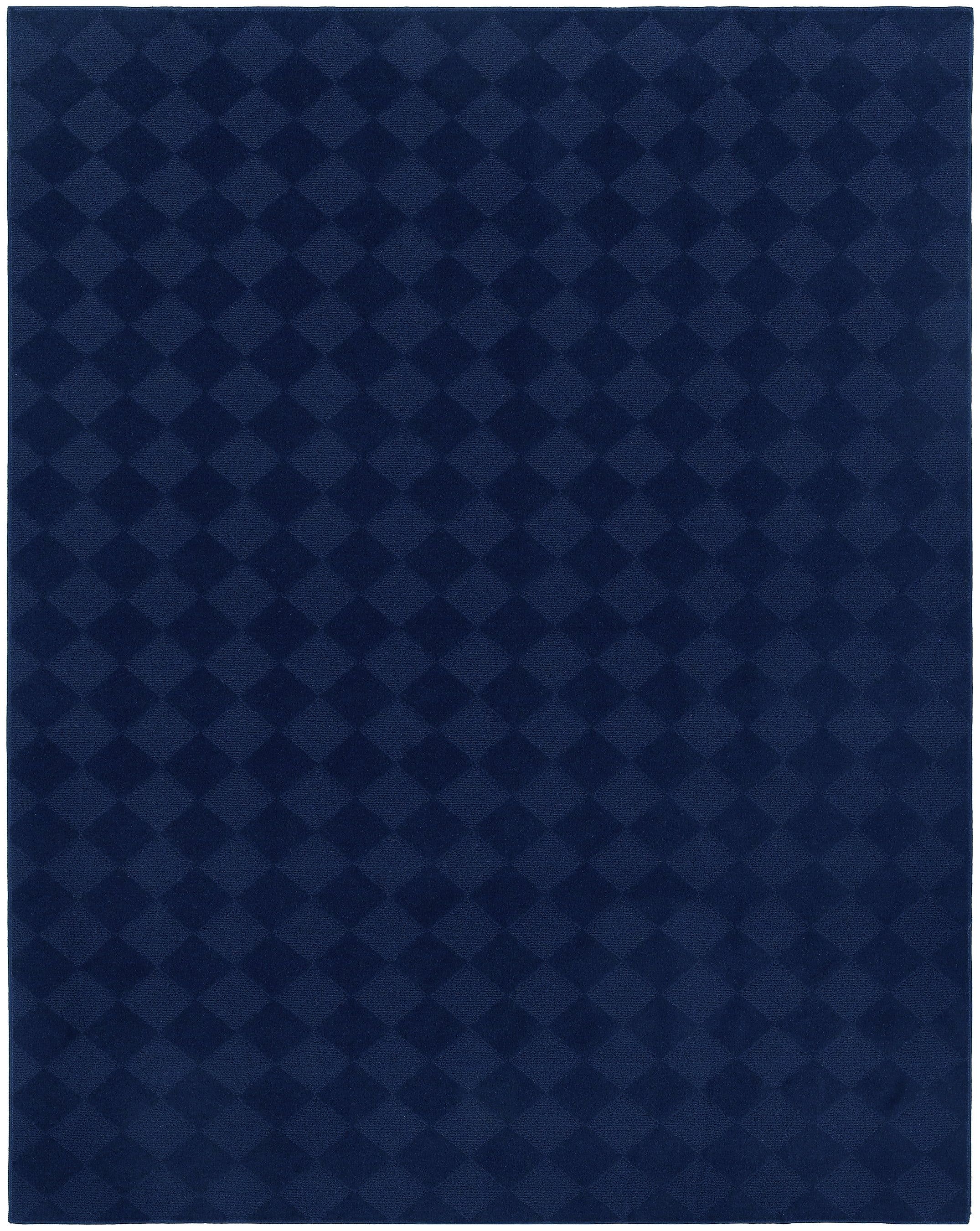 Navy Diamond Tufted 5' x 7' Stain-Resistant Area Rug