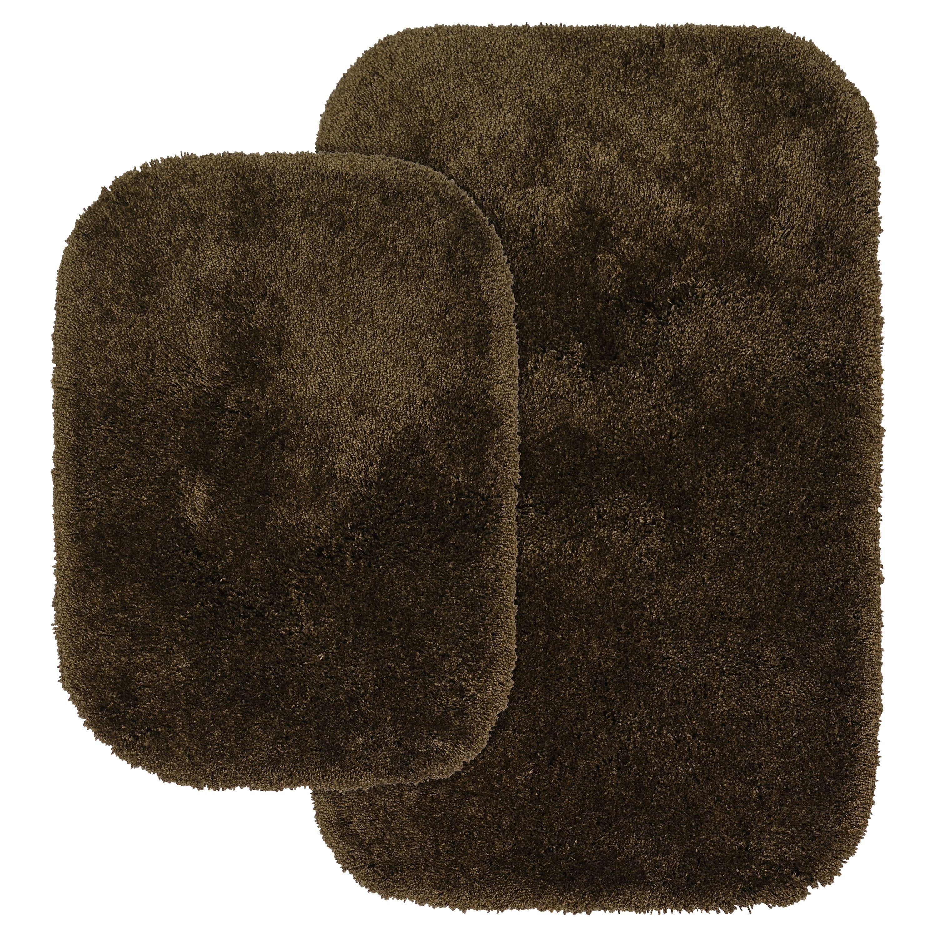 Finest Luxury Chocolate Ultra Plush Washable 2-Piece Bath Rug Set