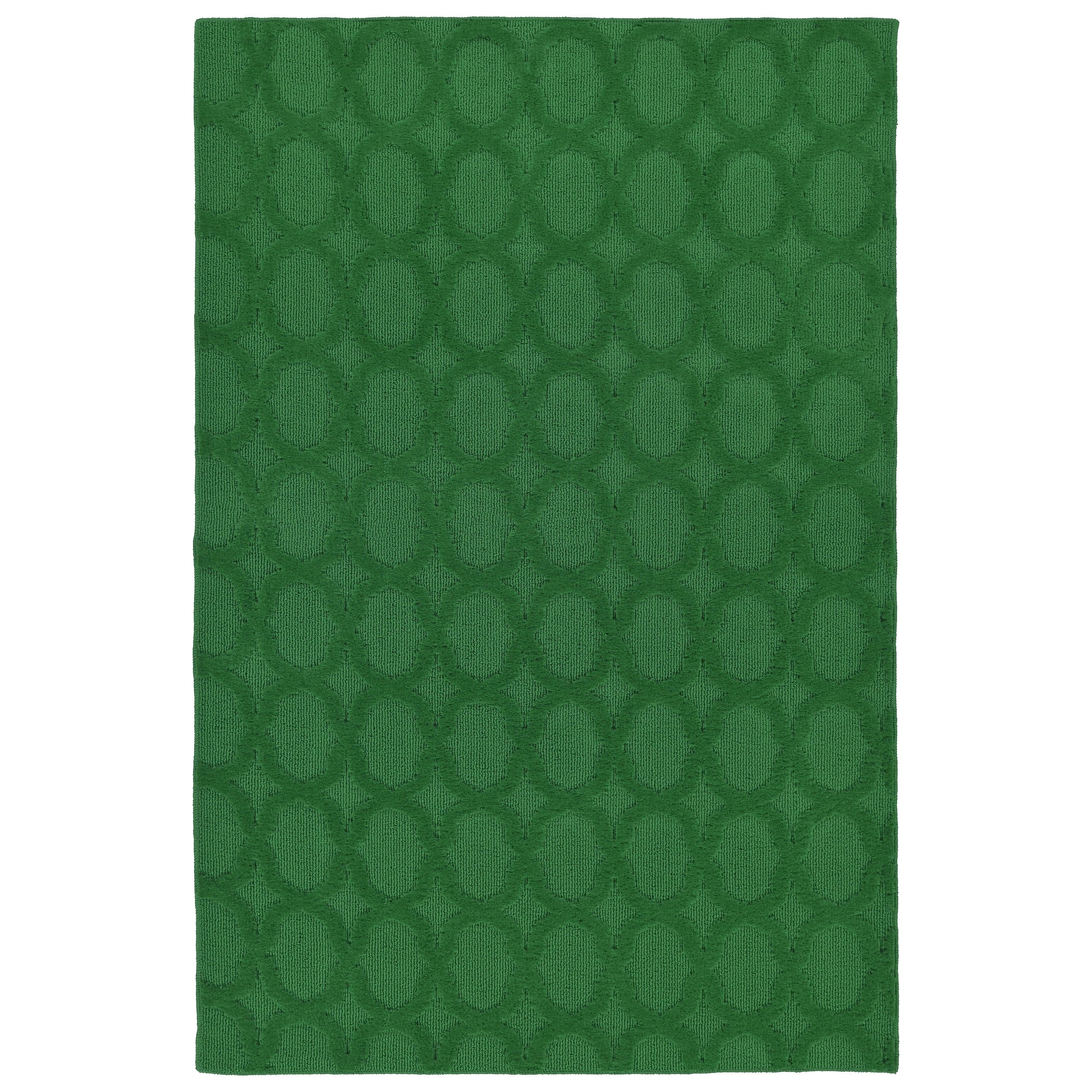 Green Trellis Pattern Synthetic Indoor/Outdoor Area Rug 4' x 6'