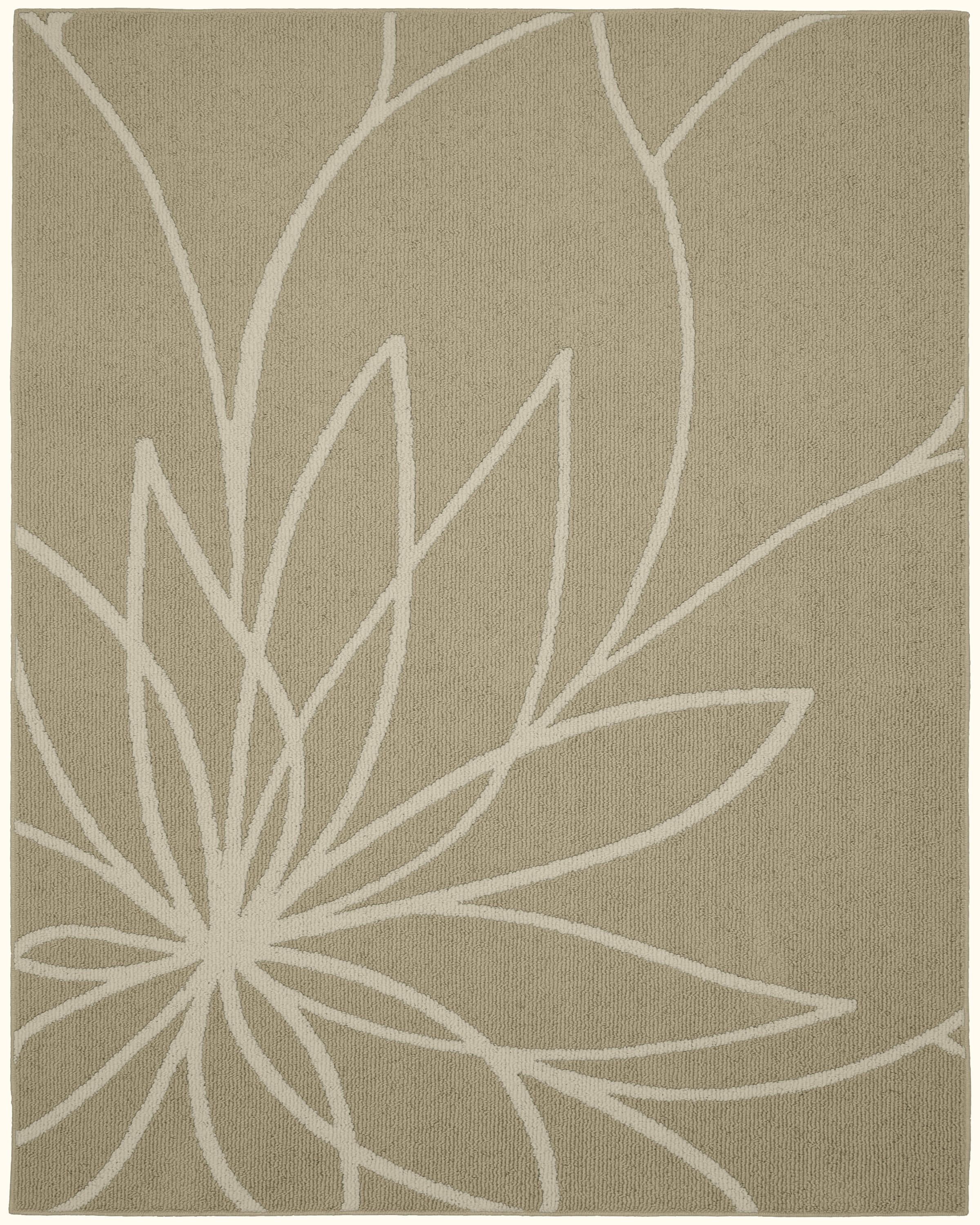 Ivory Floral Essence 8' x 10' Tufted Synthetic Area Rug