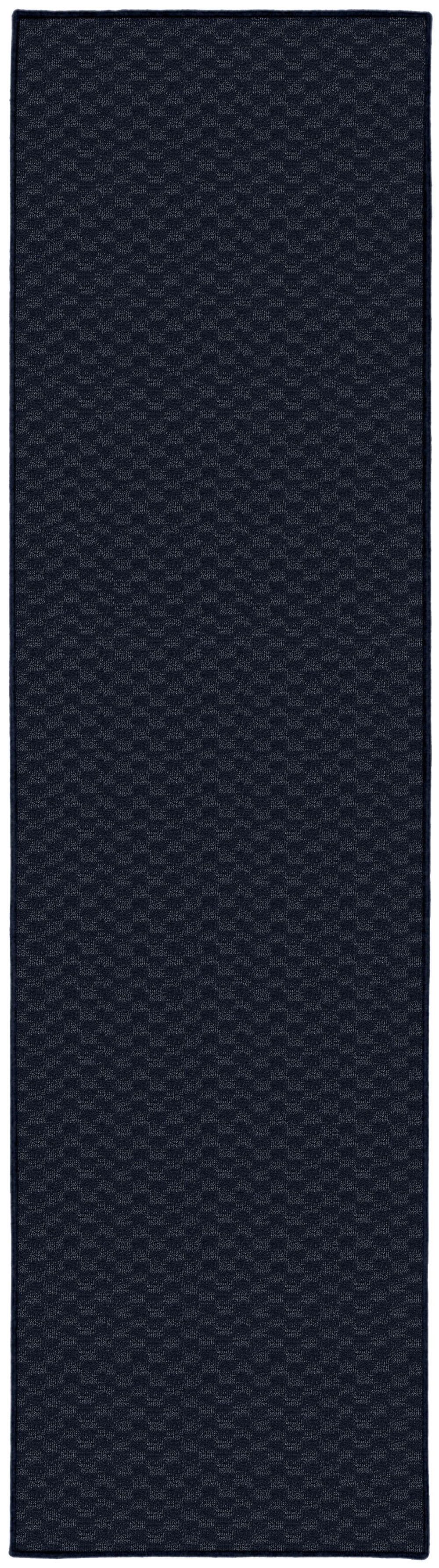 Navy Polypropylene Non-Slip Runner Rug, 3' x 12'