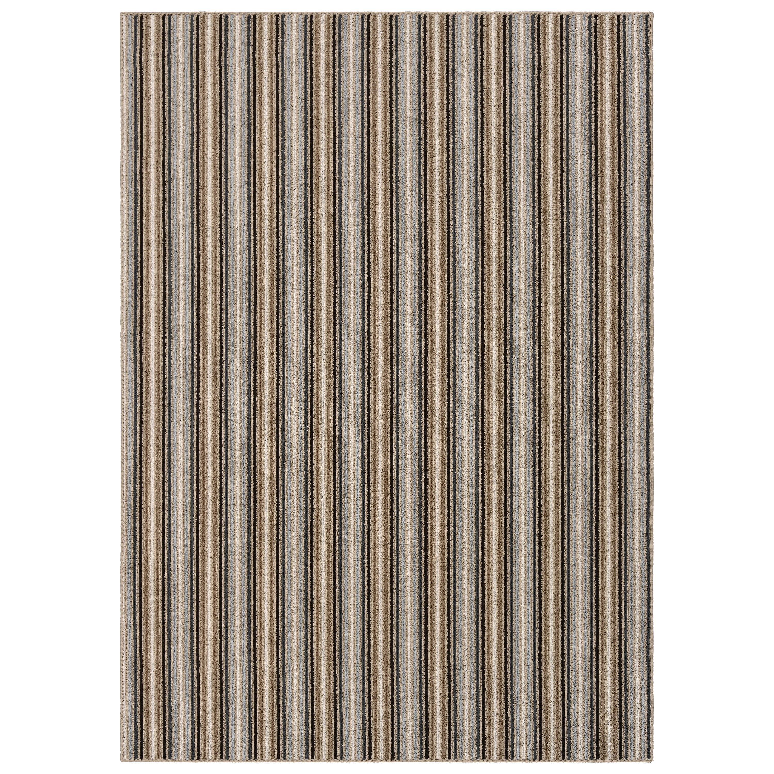 Nantucket Earth Tone 5' x 7' Tufted Synthetic Stripe Area Rug