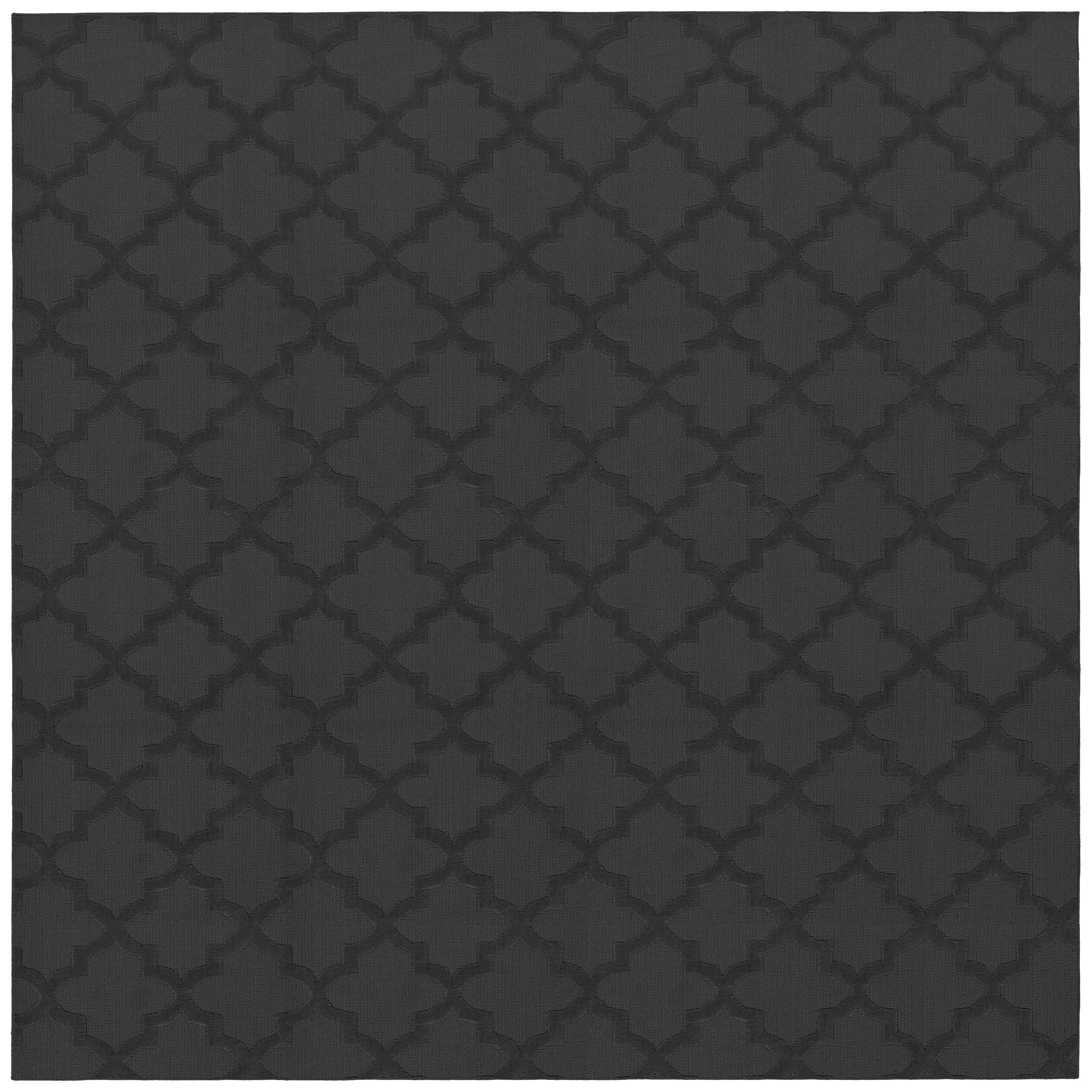 Cinder Gray Quatrefoil Tufted 12' Square Synthetic Area Rug