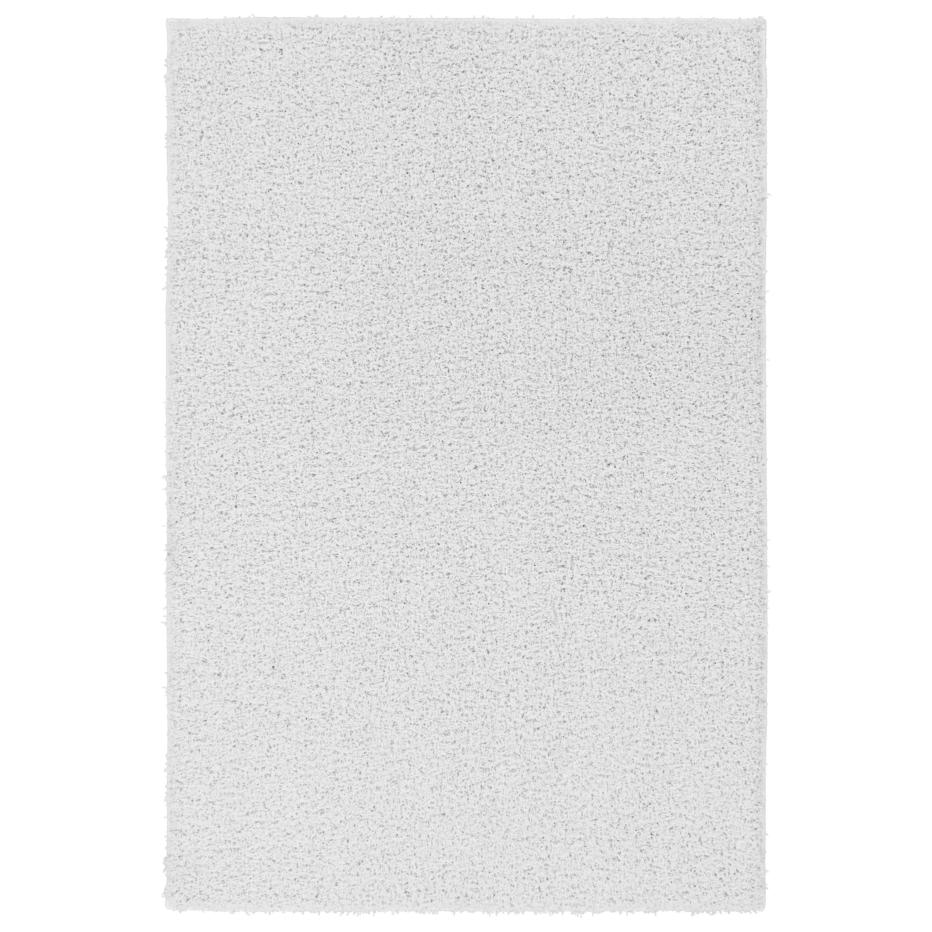 Luxurious White Shag 5' x 7' Rectangular Area Rug with Non-Slip Backing