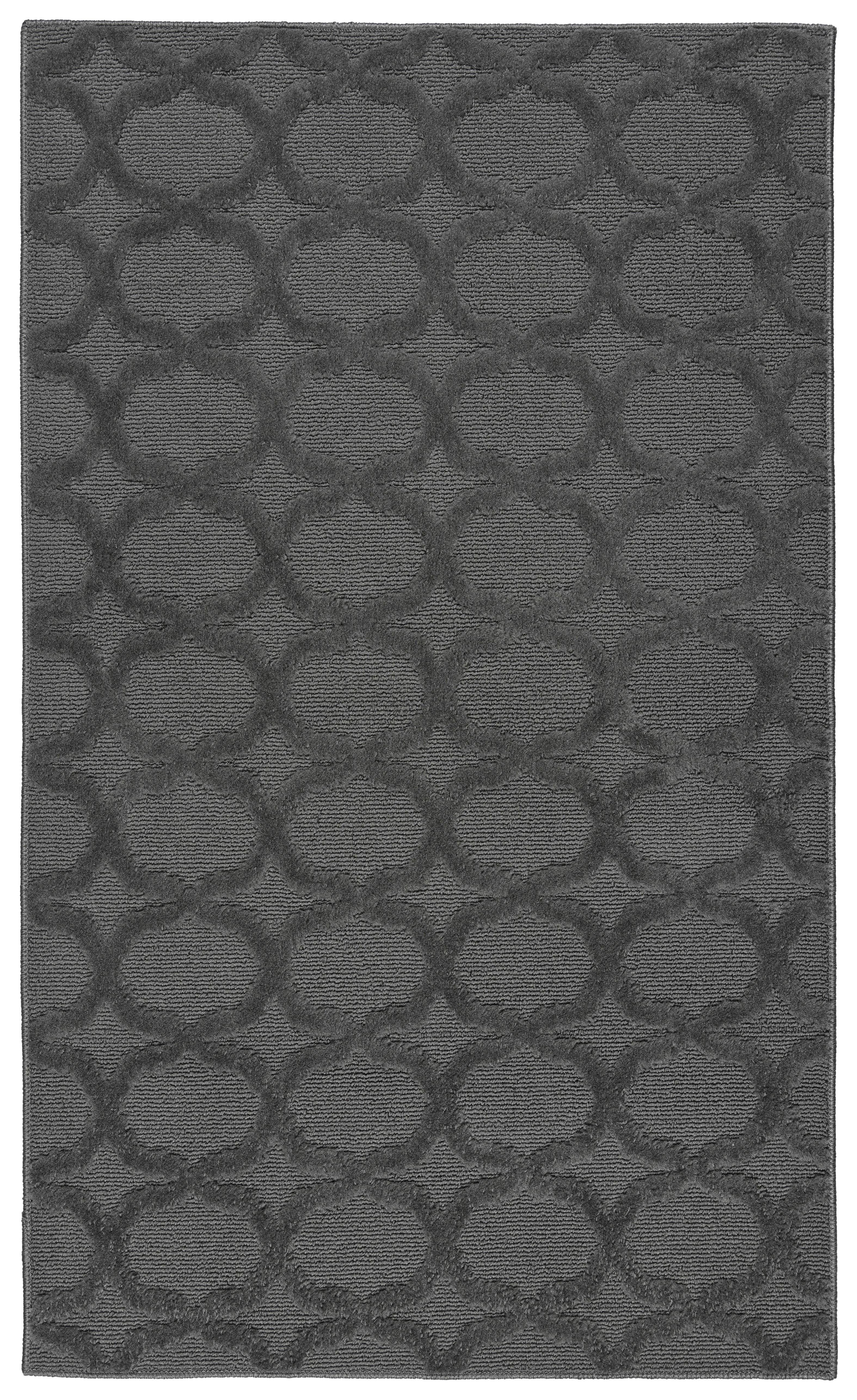 Cinder Gray Trellis Tufted 4' x 6' Synthetic Area Rug