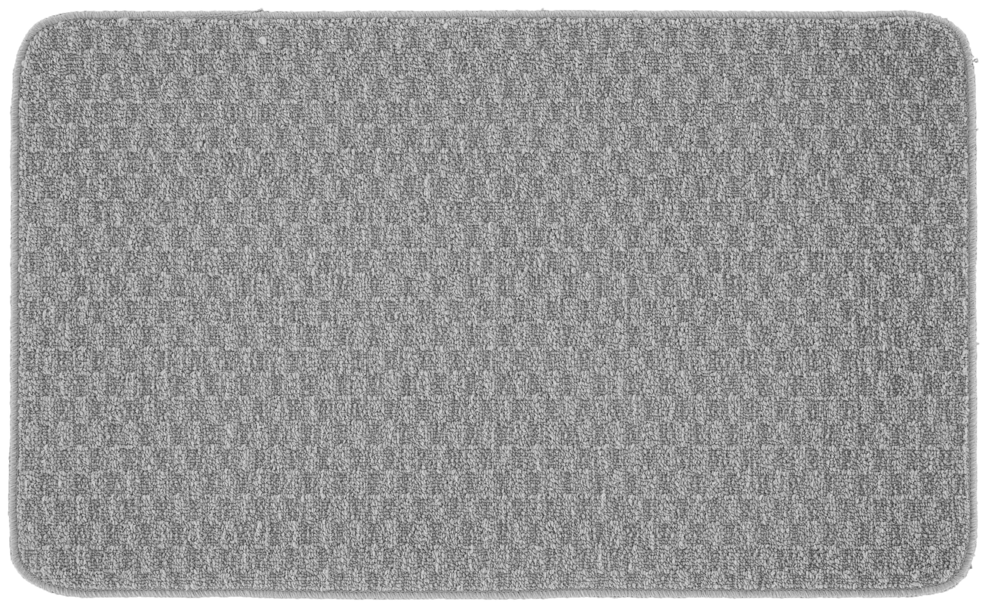 Silver Tufted Non-Slip Synthetic Square Rug 24" x 40"