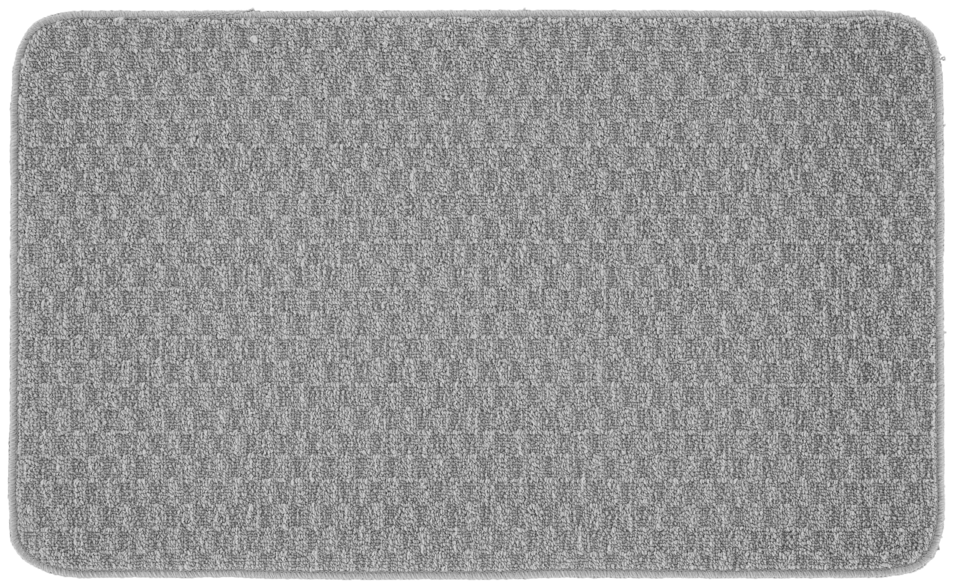 Silver Tufted Non-Slip Synthetic Square Rug 24" x 40"