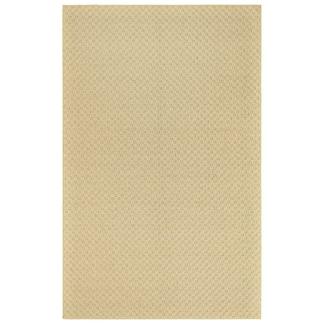 Tan Square Tufted 8'x10' Synthetic Reversible Area Rug