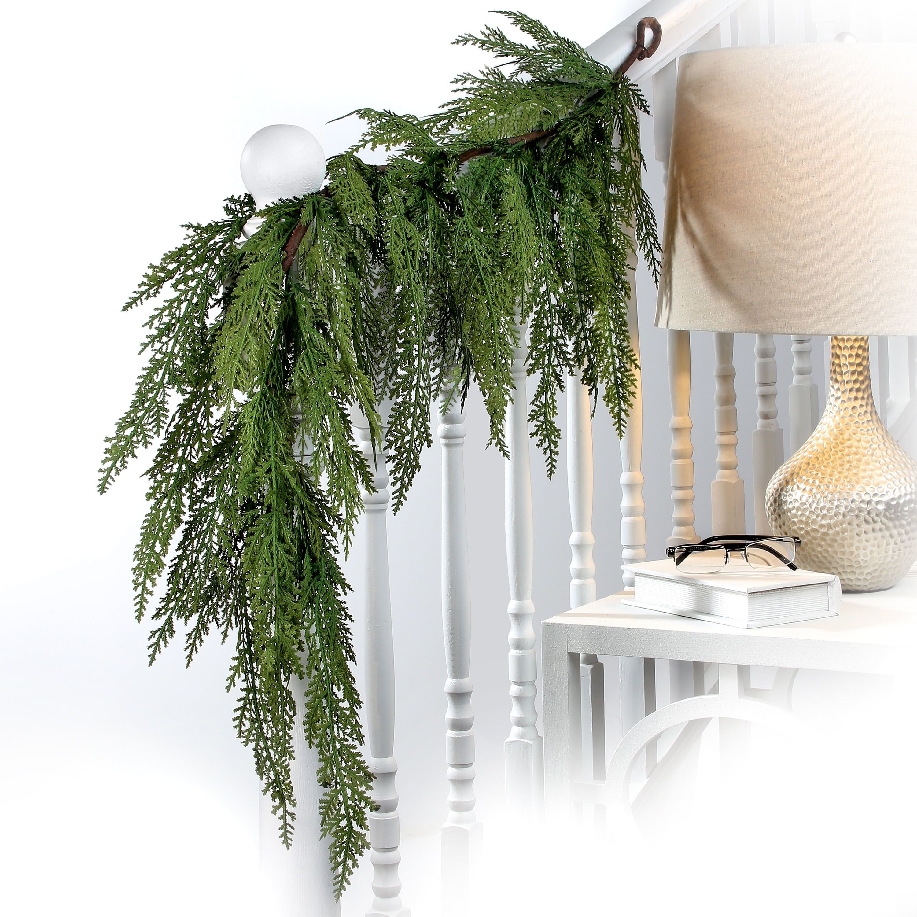 Real Touch Green Lebanon Cedar Winter Garland, 48"