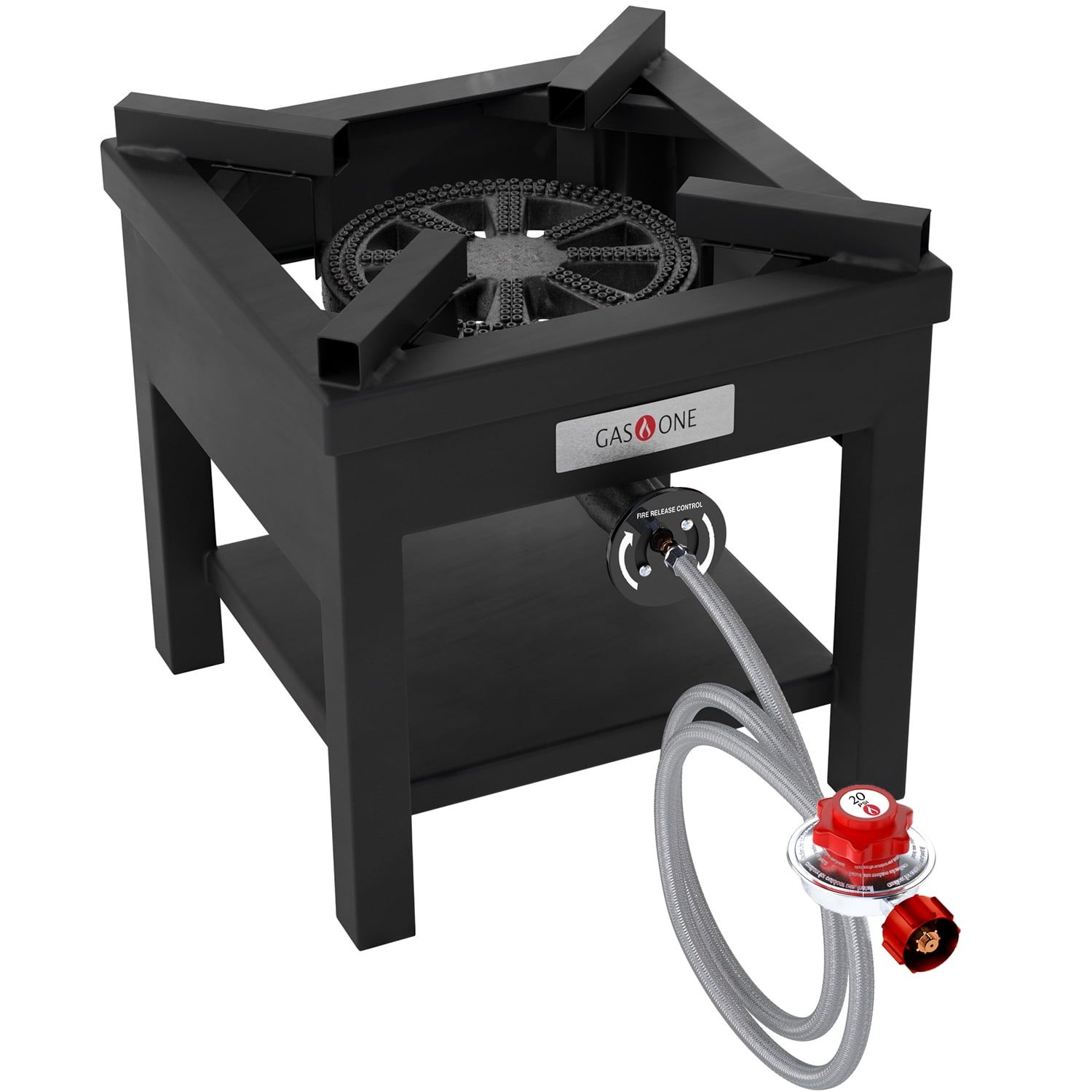 Red Cast Iron Single Burner Portable Propane Grill