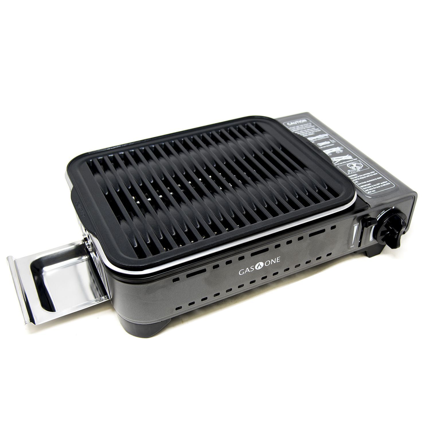 Gas One Dual Fuel Portable Grill with Stainless Steel Handle