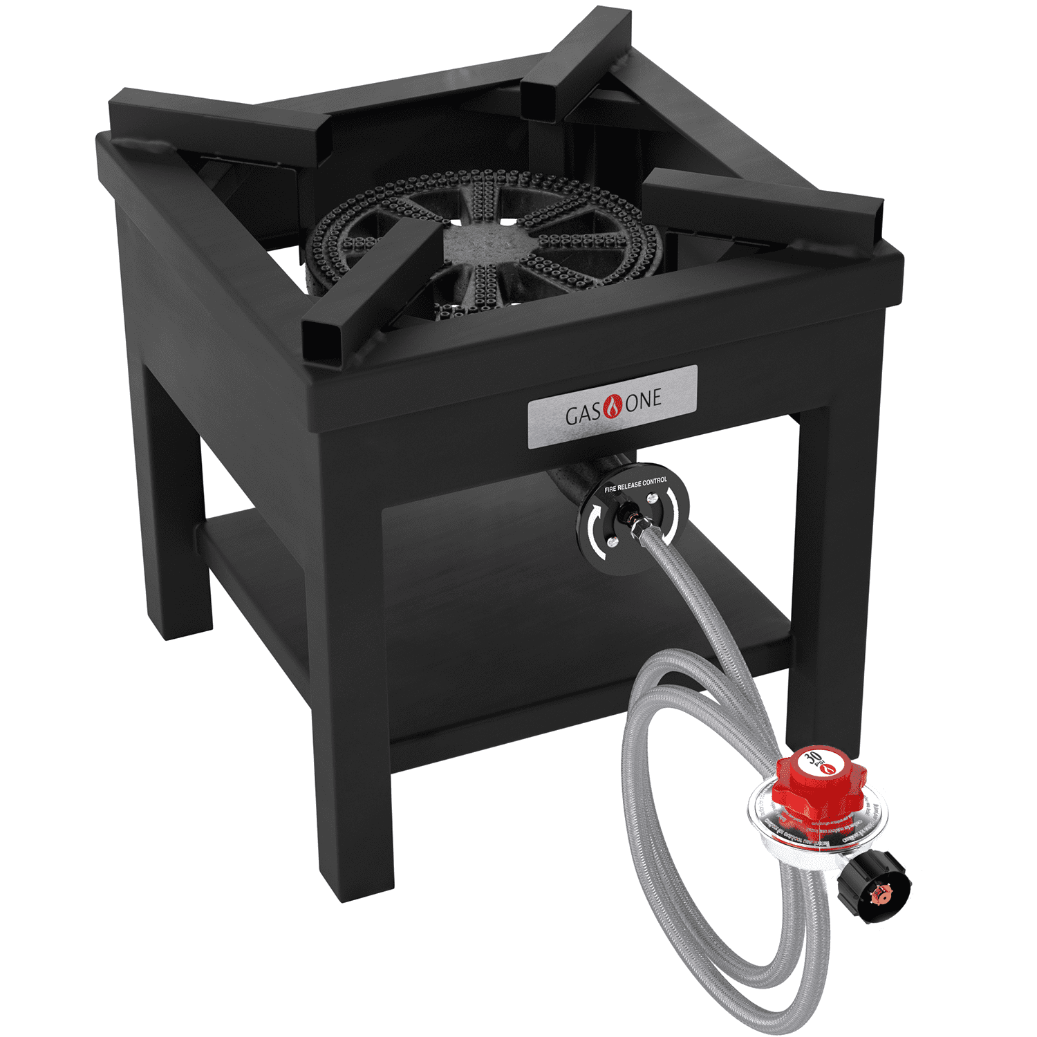 Black Steel Single Burner Gas Outdoor Cooker