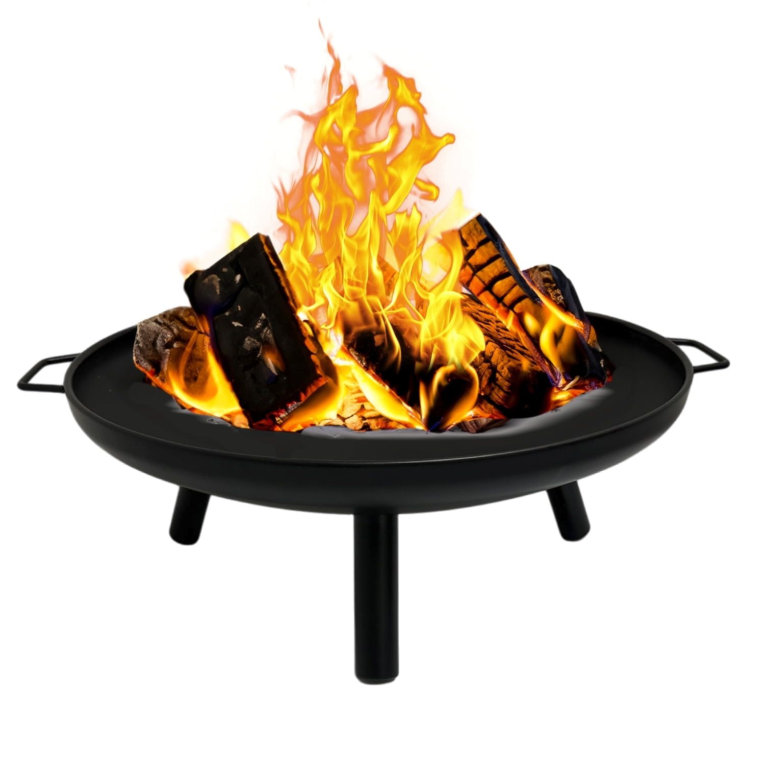 23-Inch Black Steel Wood Burning Fire Pit