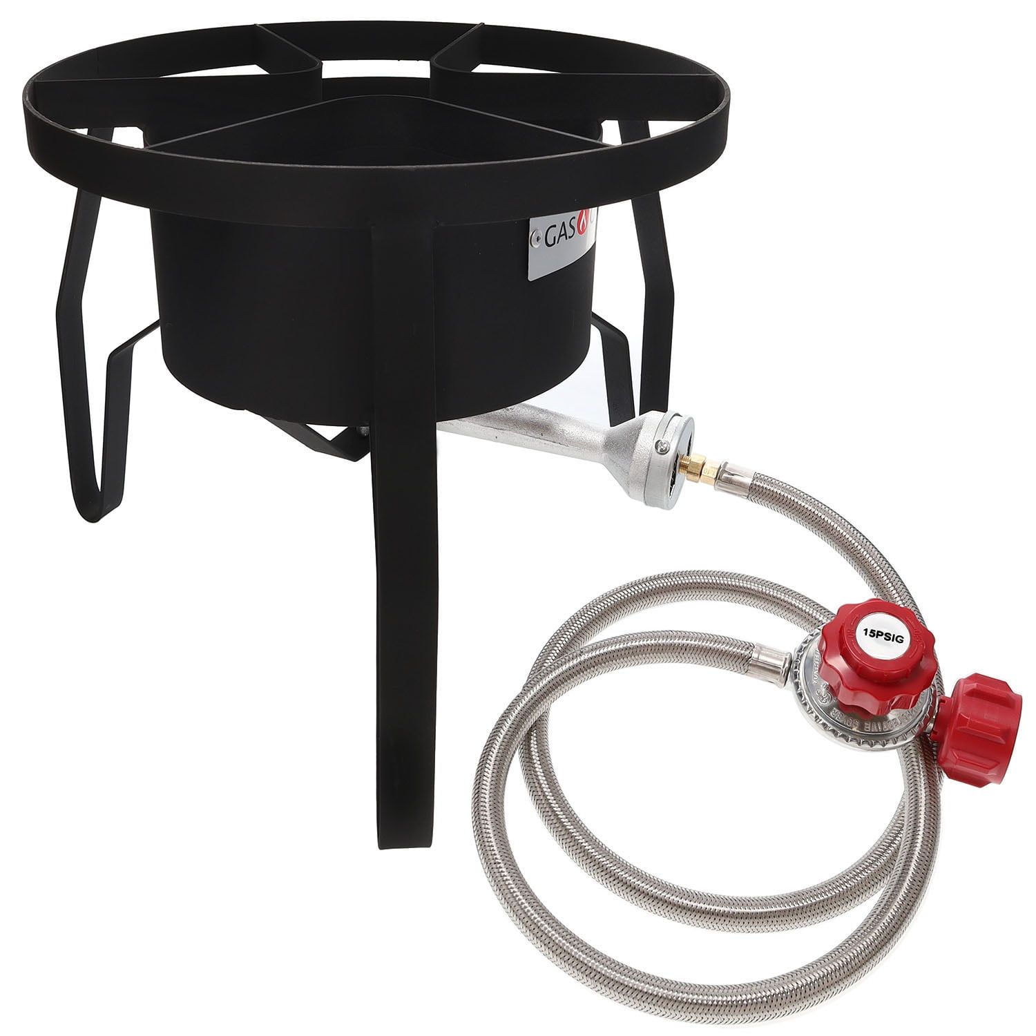 High-Pressure Black and Red Single Burner Gas Cooker