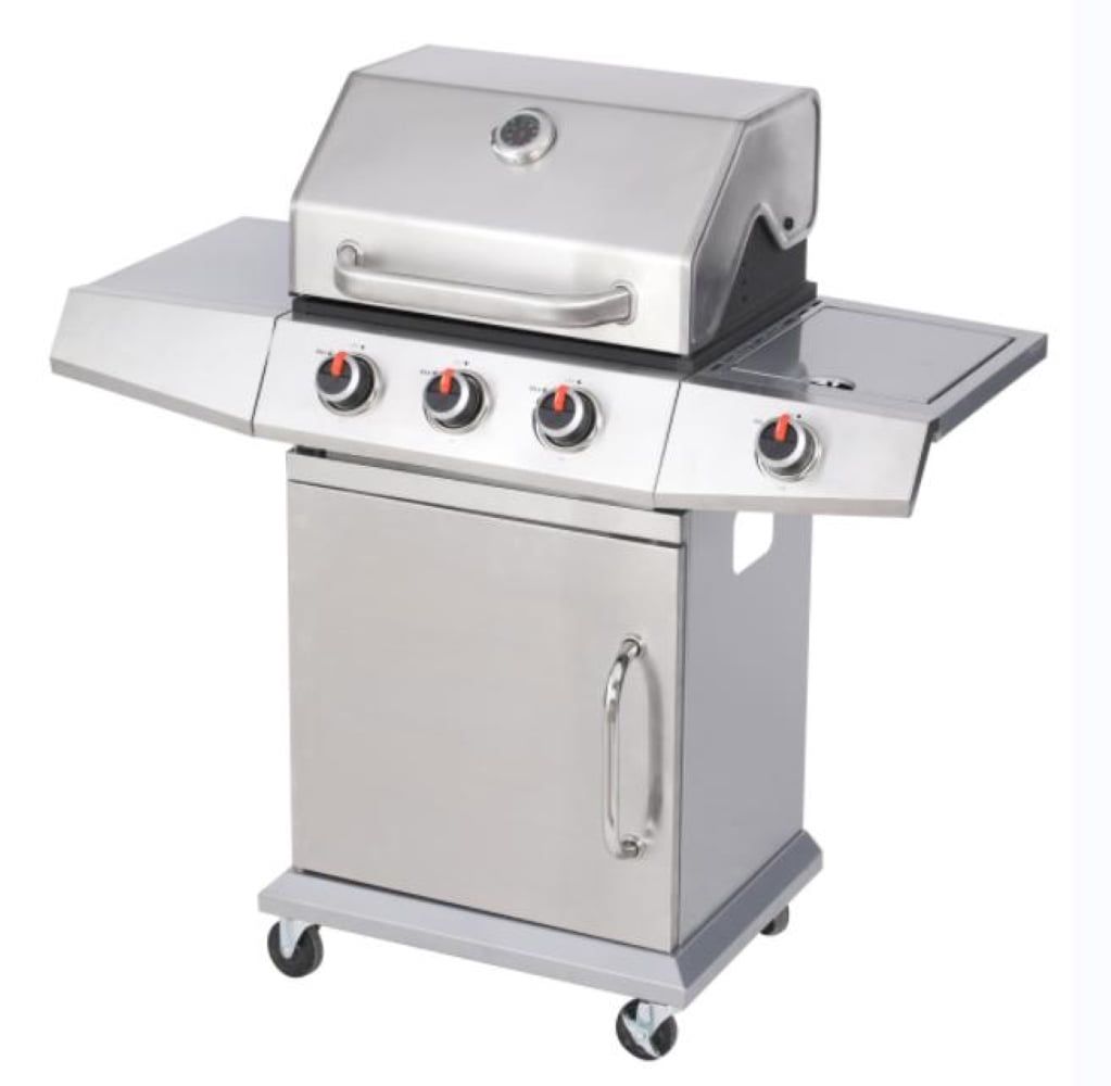 Stainless Steel 3-Burner Propane Grill with Side Burner