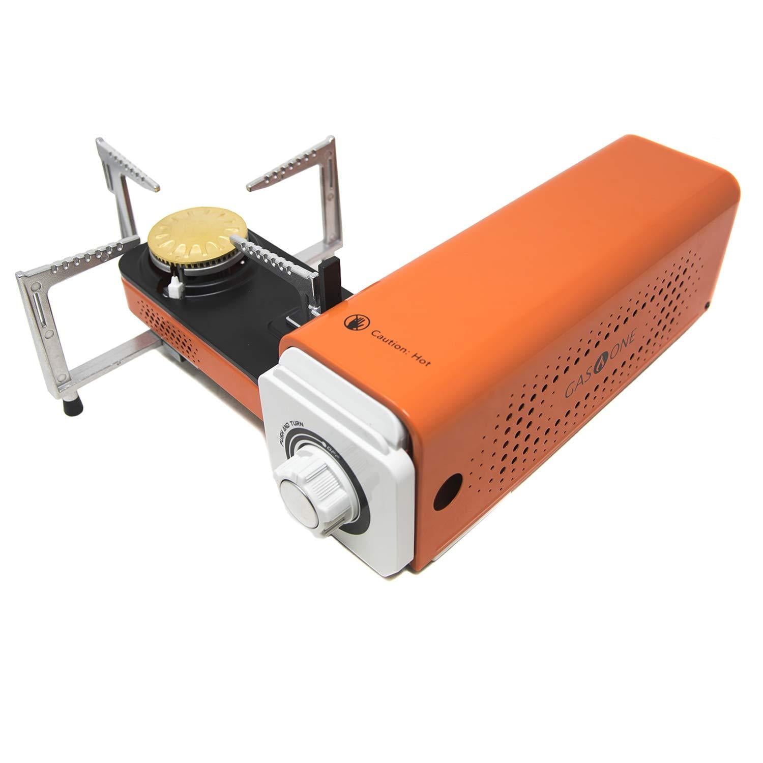 Compact Orange Portable Butane Gas Single Burner Stove