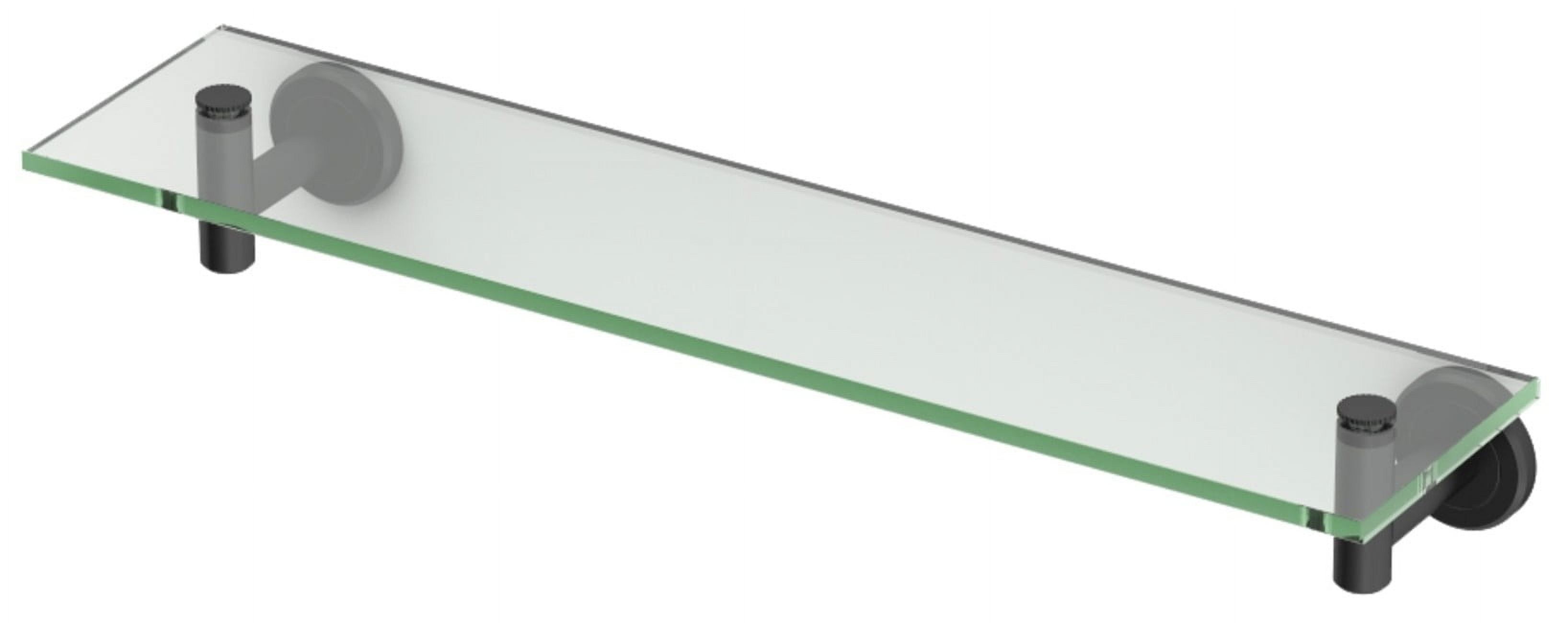 Matte Black Glass Floating Wall Shelf 20"