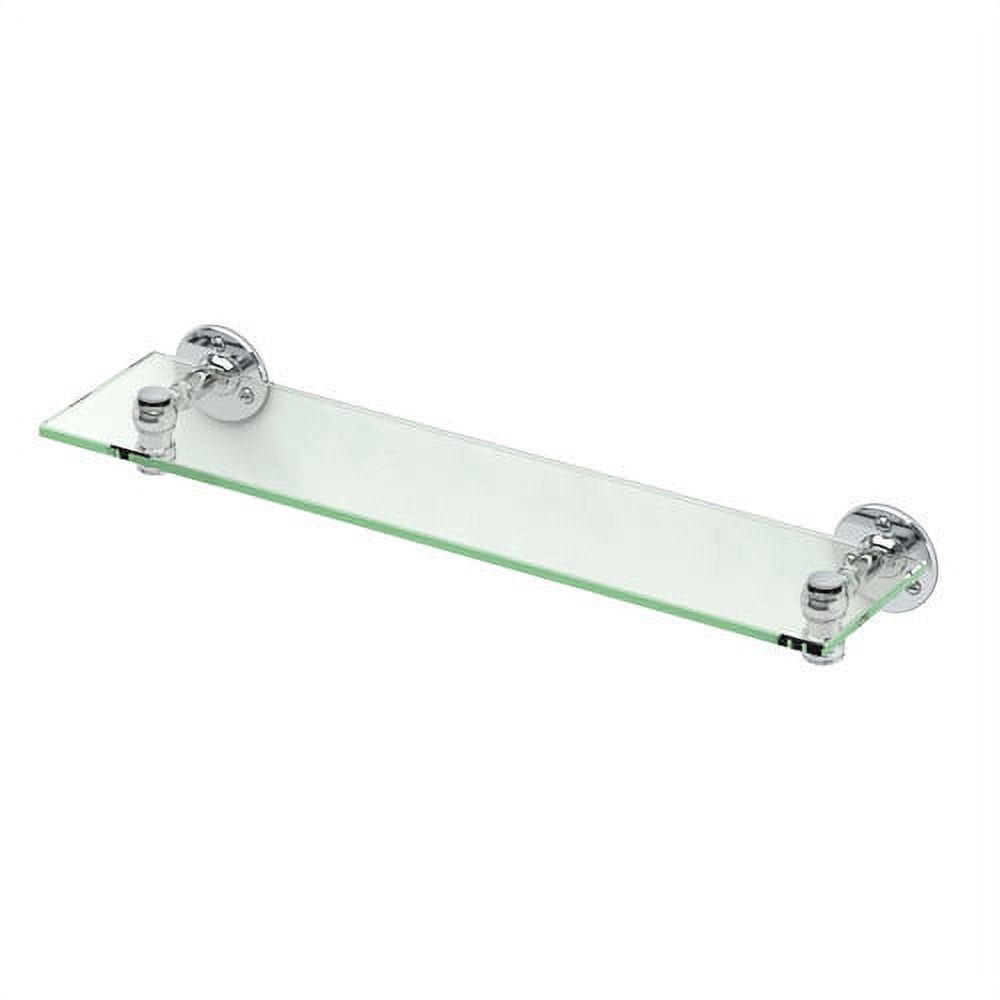 Café Chrome Rectangular Glass Floating Shelf for Versatile Use