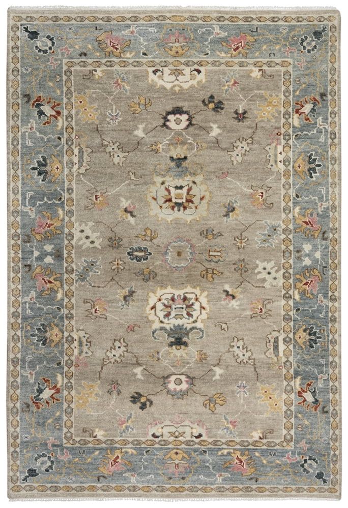 Hand-Knotted Traditional Gray Wool Rug 2' x 3'