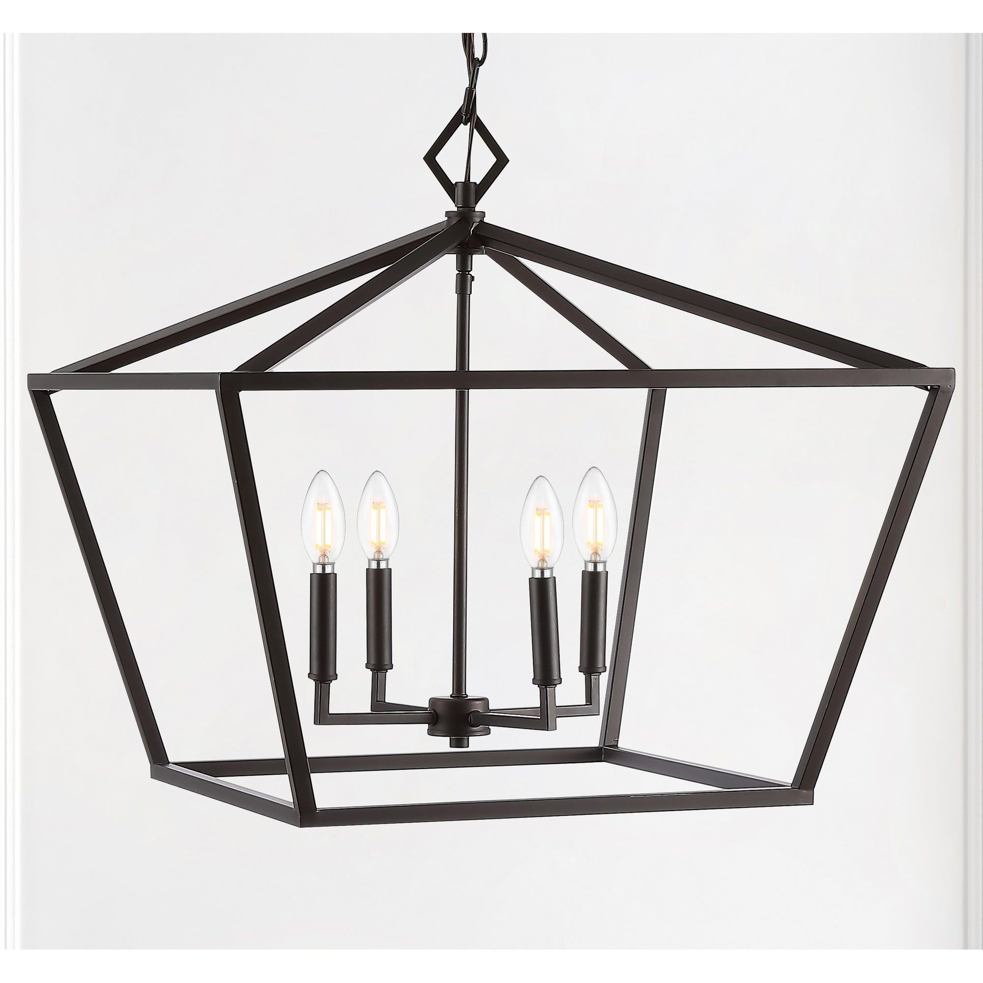 Gatsby Adjustable 98" Rustic Iron LED Lantern Pendant in Oil-Rubbed Bronze