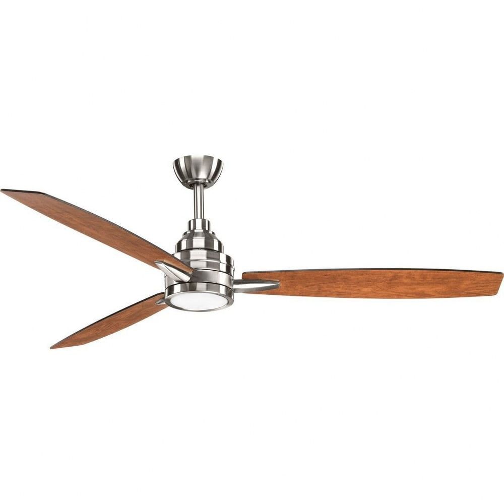 Gaze 60" Brushed Nickel Ceiling Fan with LED Light and Remote