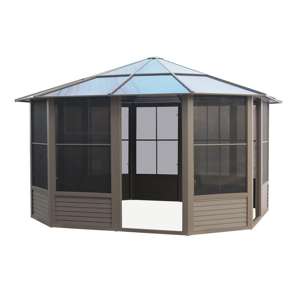 Florence Sand 12 ft x 12 ft Aluminum Solarium with Polycarbonate Roof