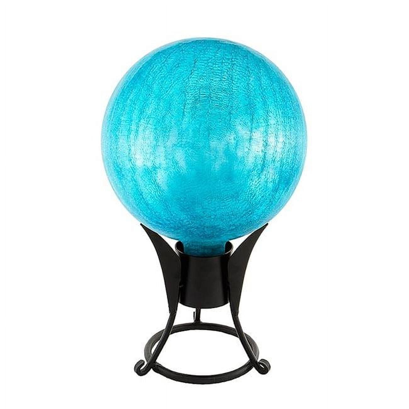 Teal Crackle Hand-Blown Glass 10" Garden Gazing Globe