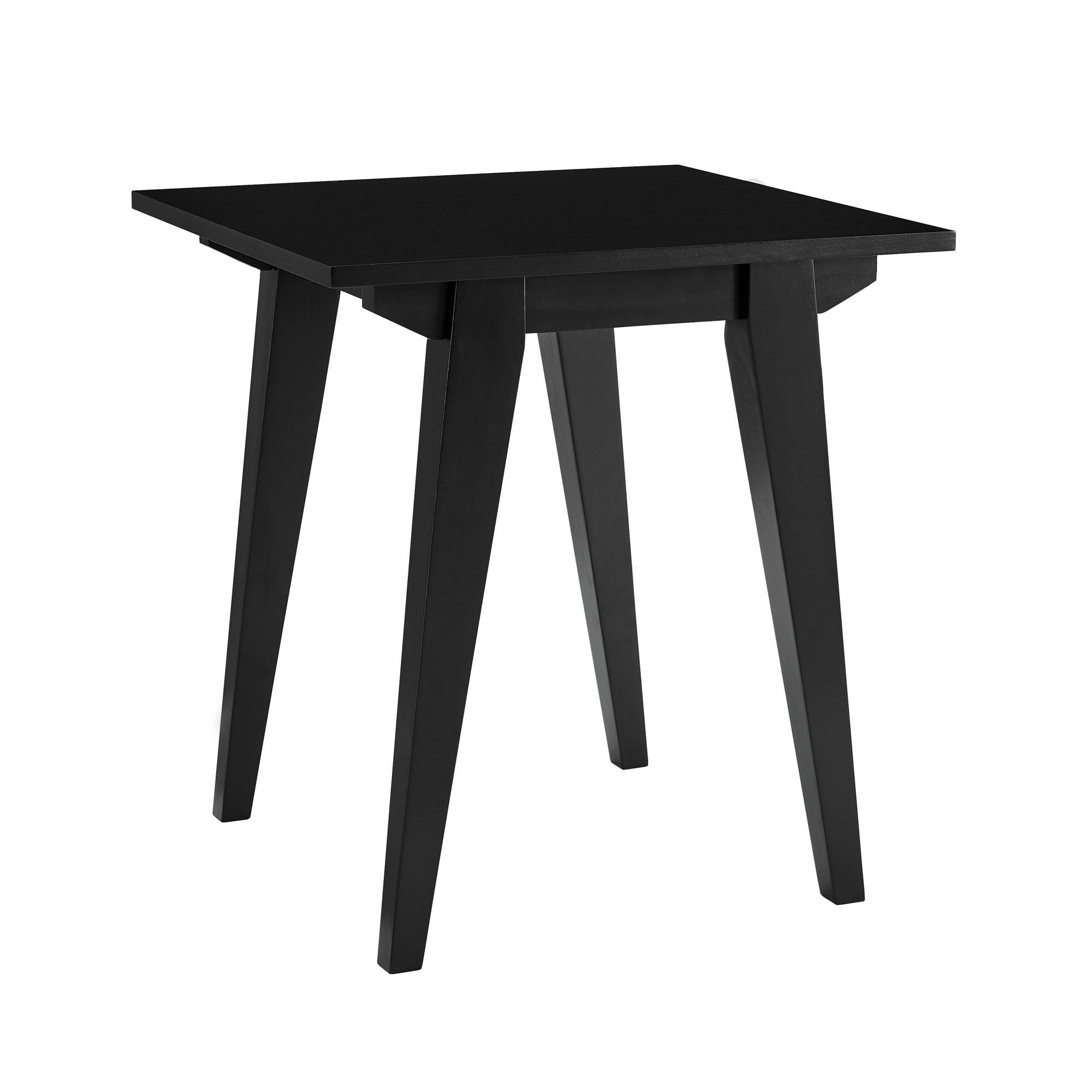 Minimalist Black Solid Wood Rectangular Side Table