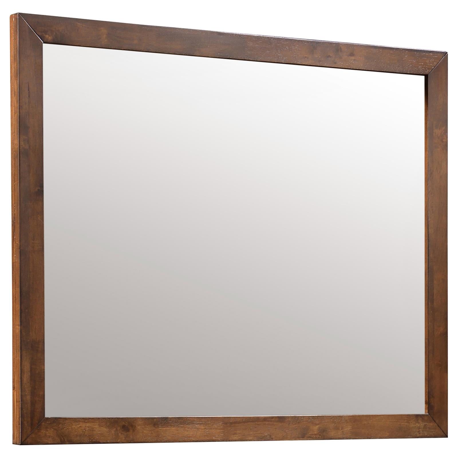 Genevieve Contemporary Dark Brown Wood Dresser Mirror