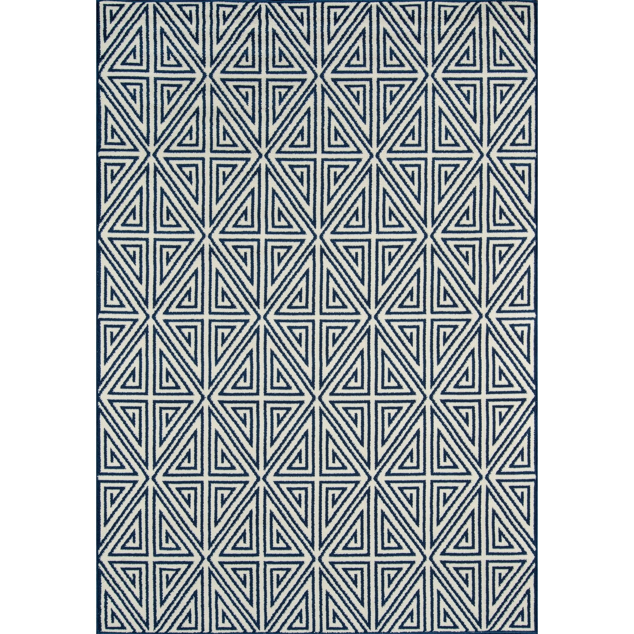Navy Synthetic Easy-Care Reversible Area Rug 5'3" x 7'6"