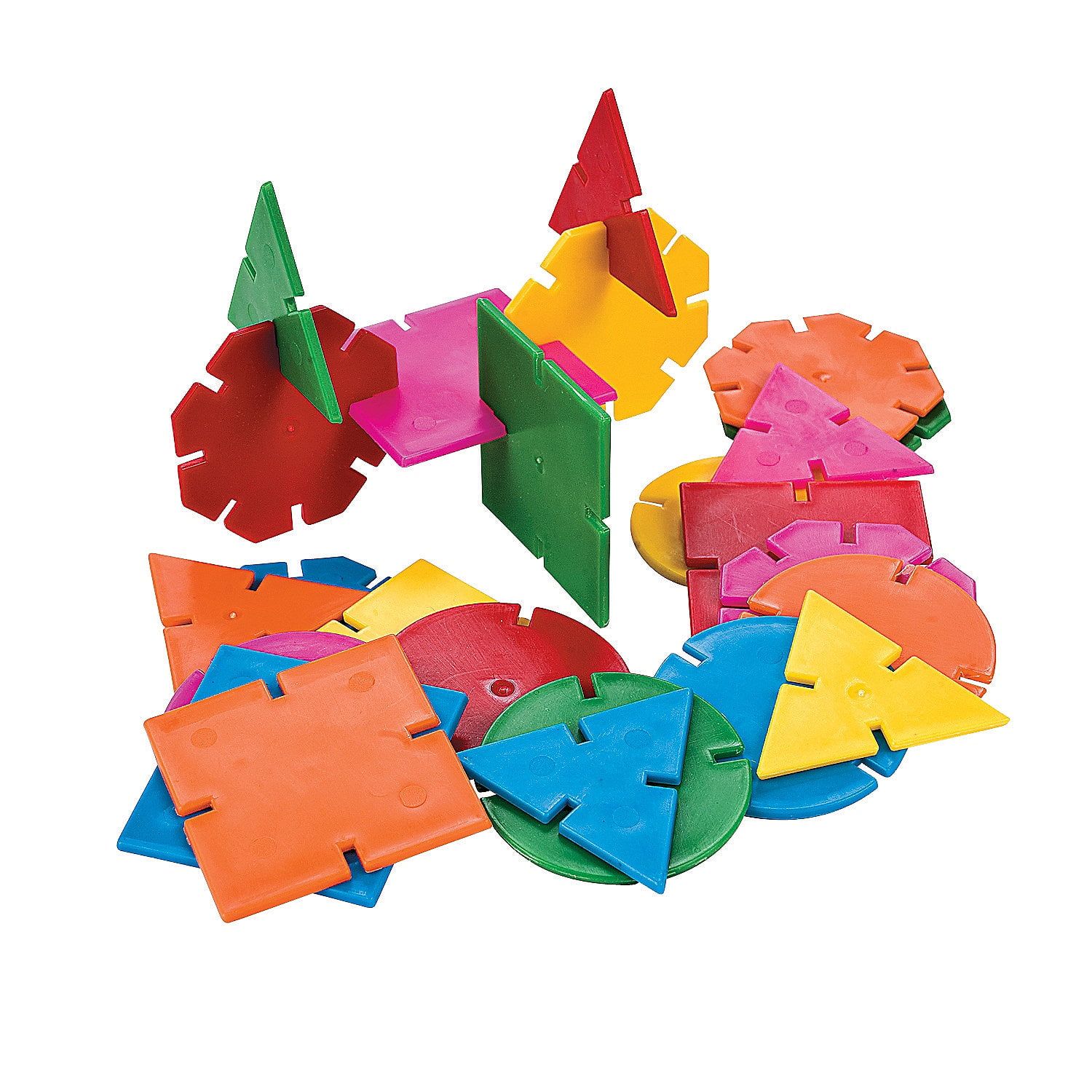 Colorful Geometric Plastic Connecting Shapes Set, 400 Pieces