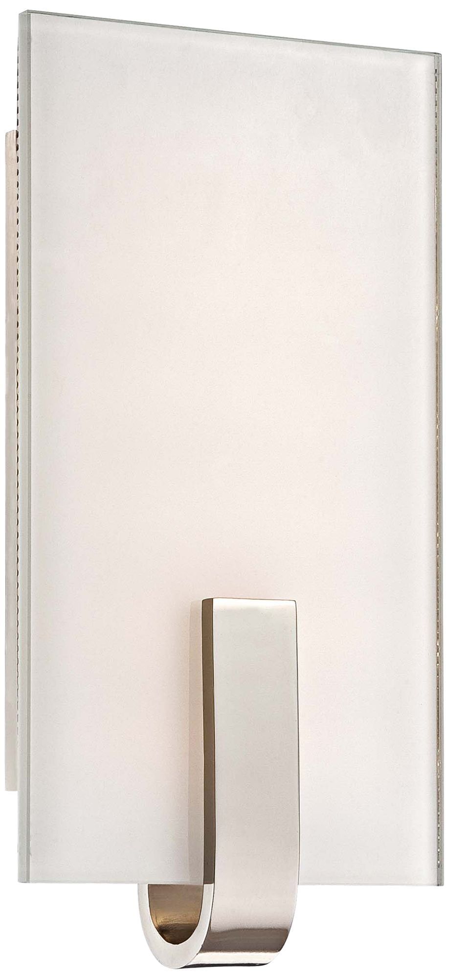 Polished Nickel LED Wall Sconce with Clear/White Glass Shade