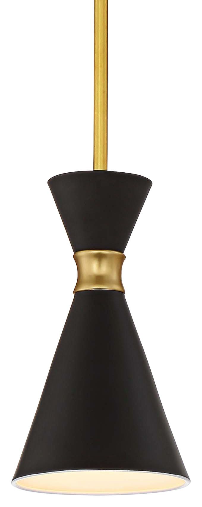 Honey Gold and Matte Black Mini Pendant Light