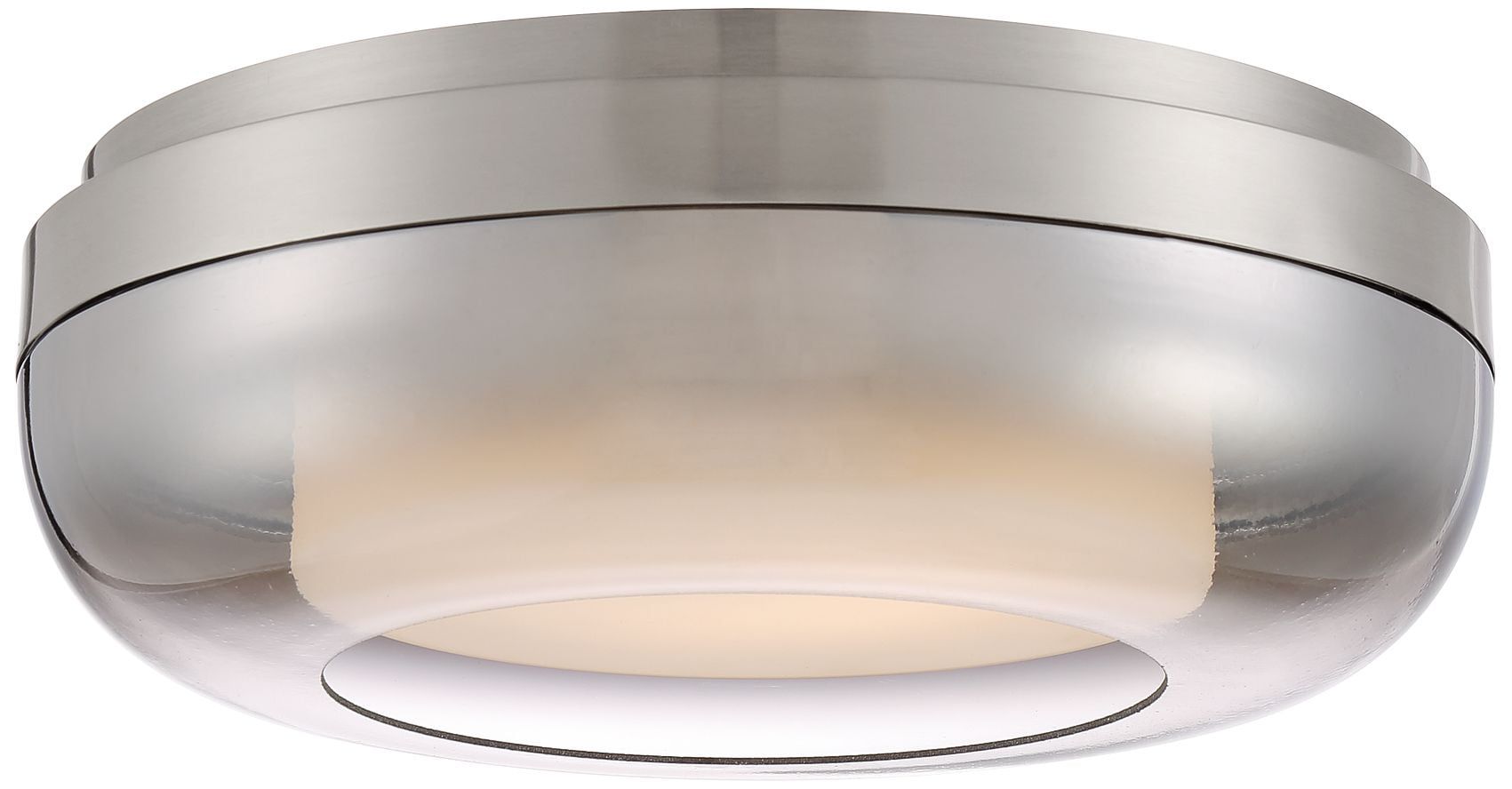 Brushed Nickel & Clear Glass 17W LED Flush Mount Drum Light