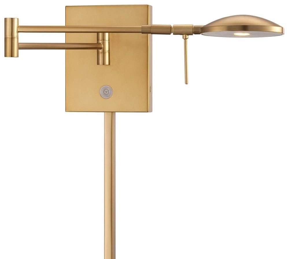 Honey Gold Dimmable LED Swing Arm Wall Sconce