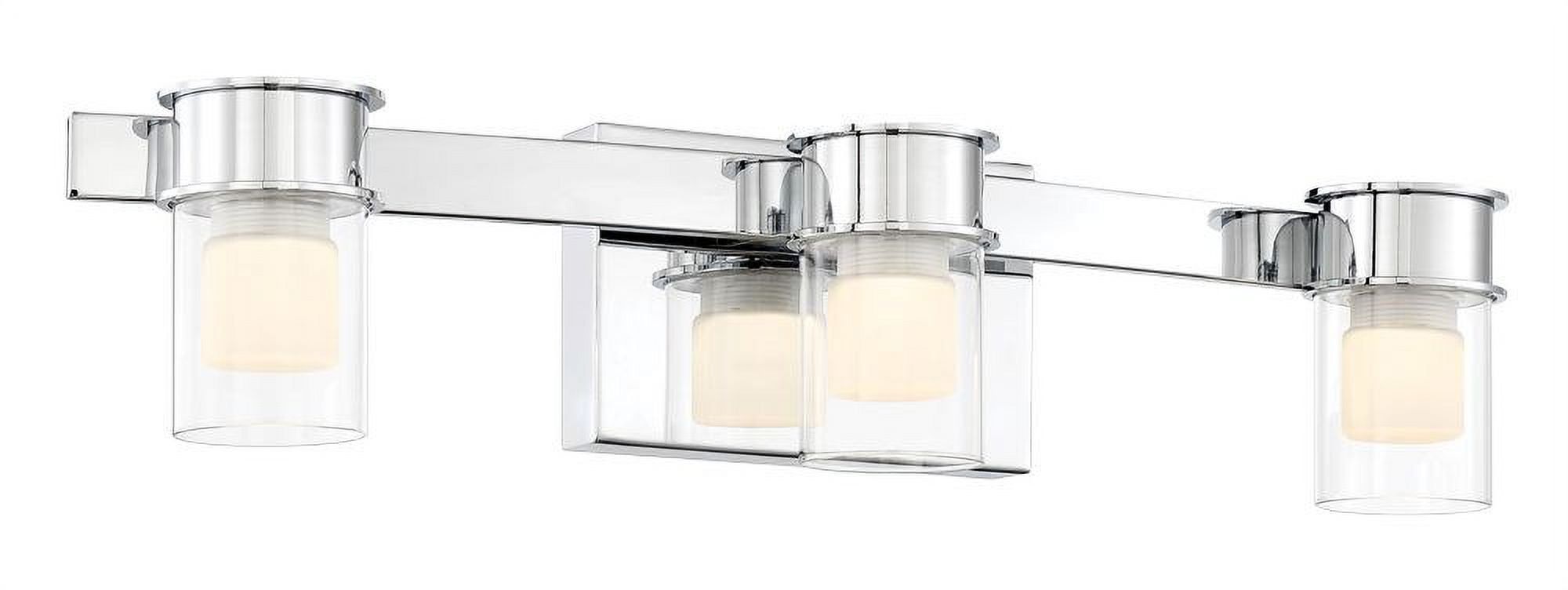 Sleek Chrome 3-Light LED Bath Vanity with Frosted Glass Shade