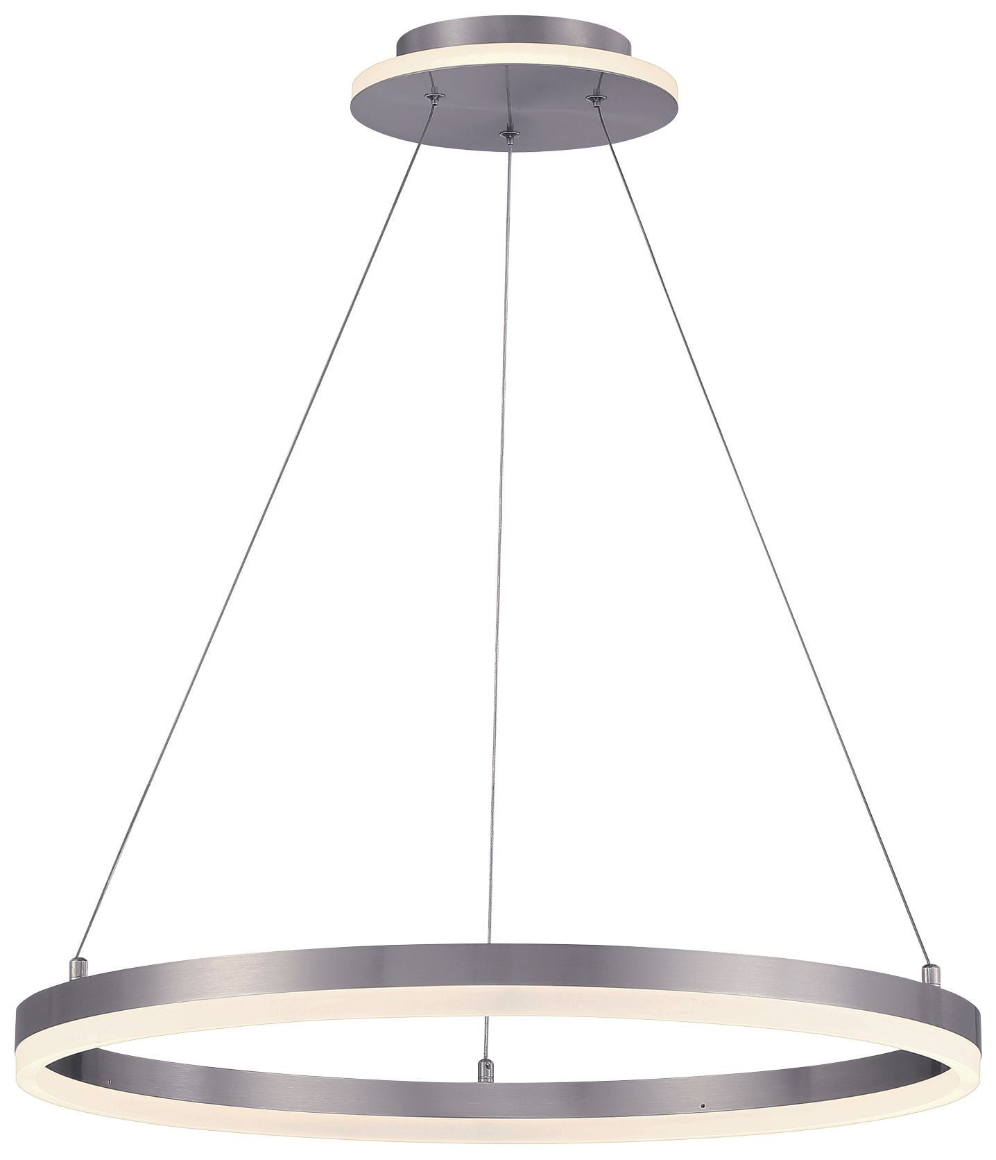 Elegant Brushed Nickel LED Pendant Light with Acrylic Shade