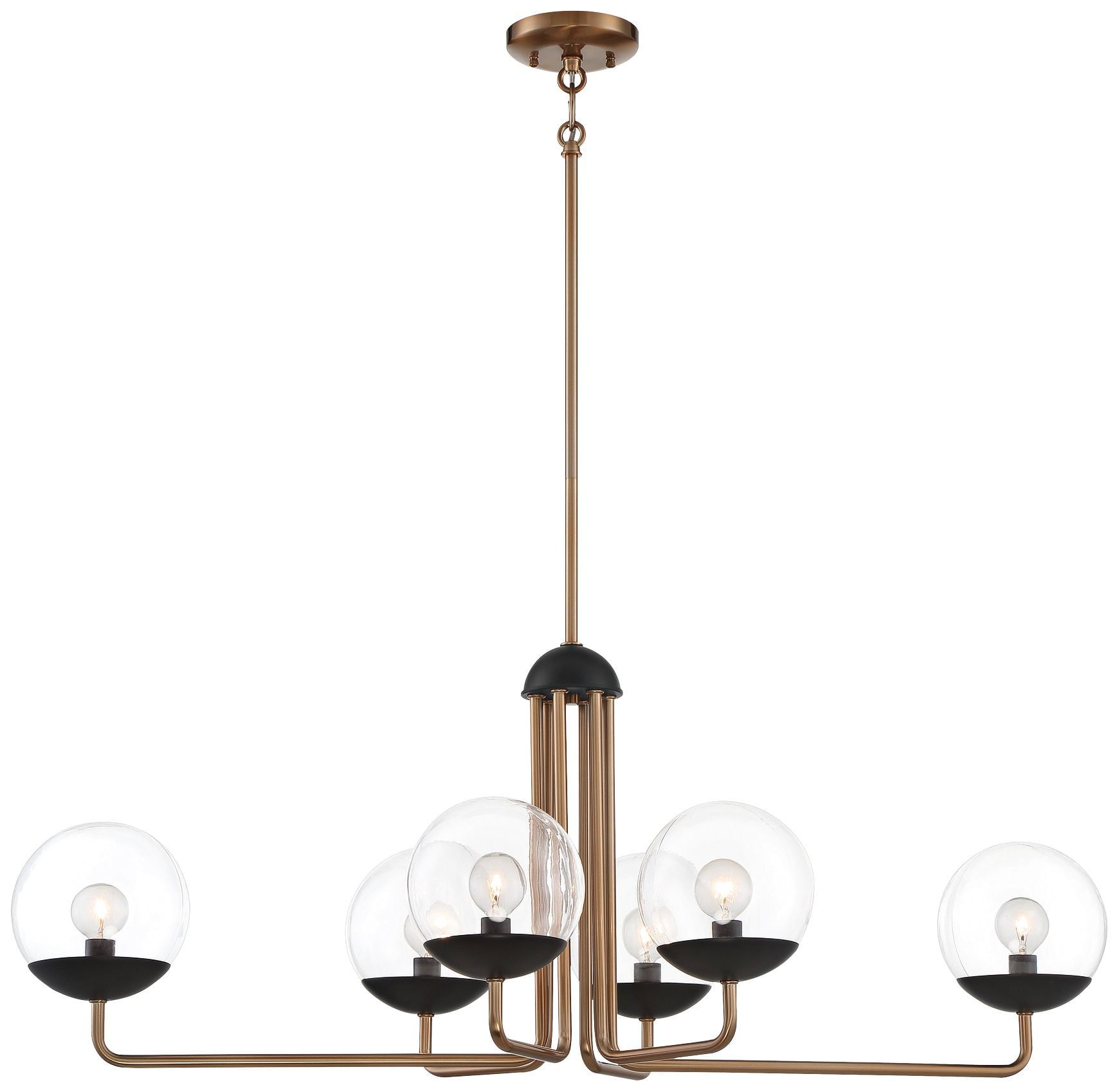 Outer Limits 39" Painted Bronze and Clear Glass Modern Chandelier