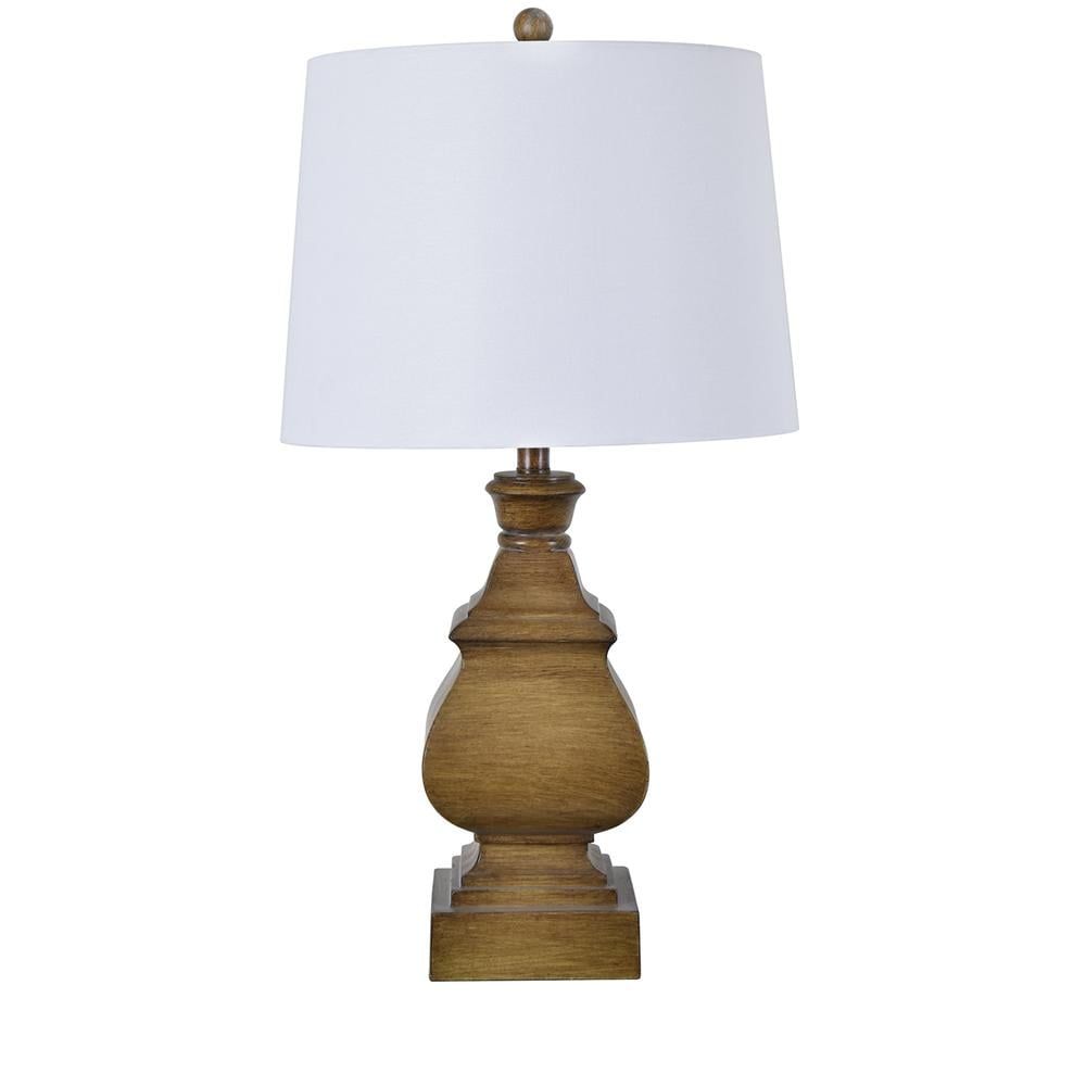 Georgia 29" Brown Resin Table Lamp with White Shade