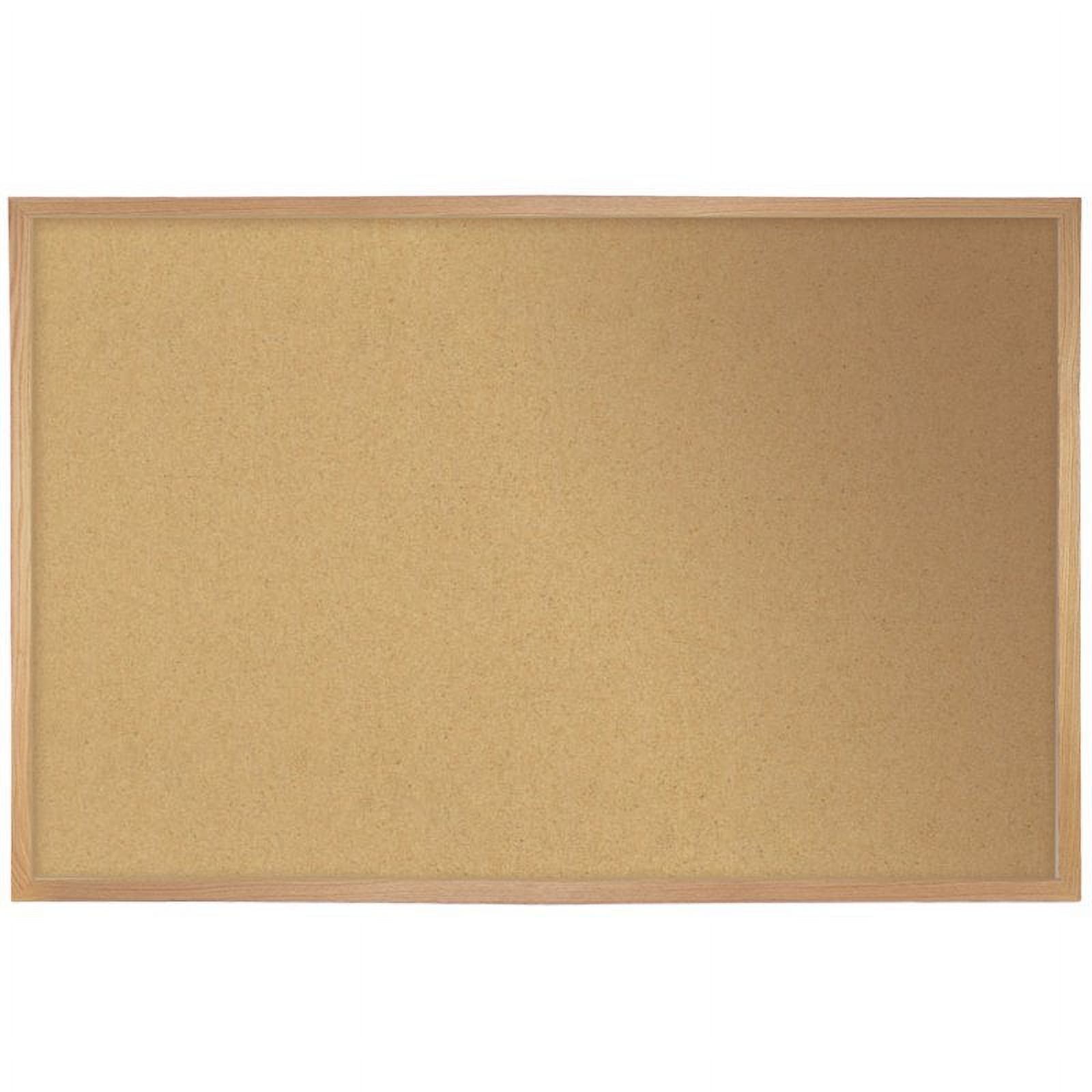 Ghent Oak Finish Solid Wood Frame Natural Cork Bulletin Board 36" x 46.5"