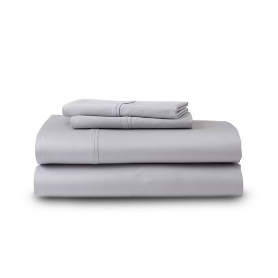 Gray Queen Deep Pocket Supima Cotton Percale Sheet Set