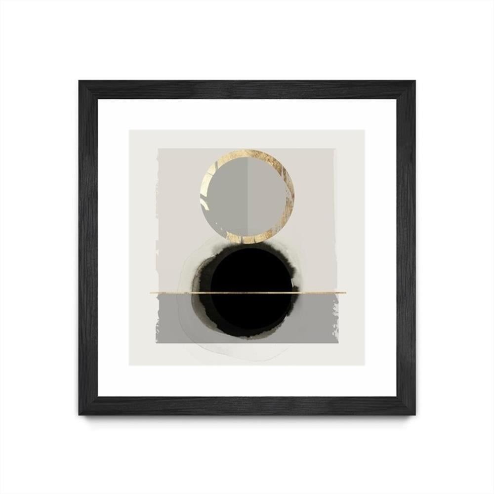 30x30 Black Matted and Framed Geometric Canvas Art