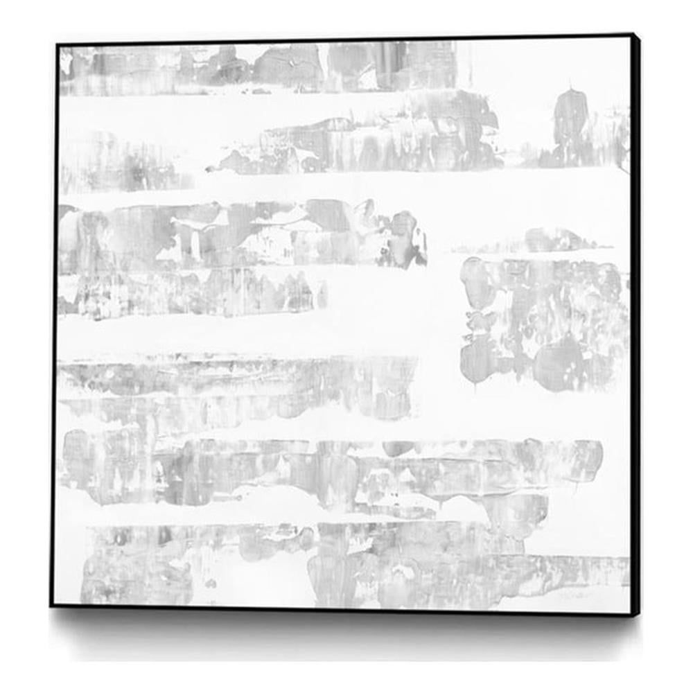 20x20 Gray and White Abstract Canvas Print with Black Frame