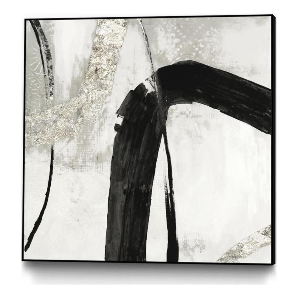 30x30 Black and White Abstract Canvas Art with Frame