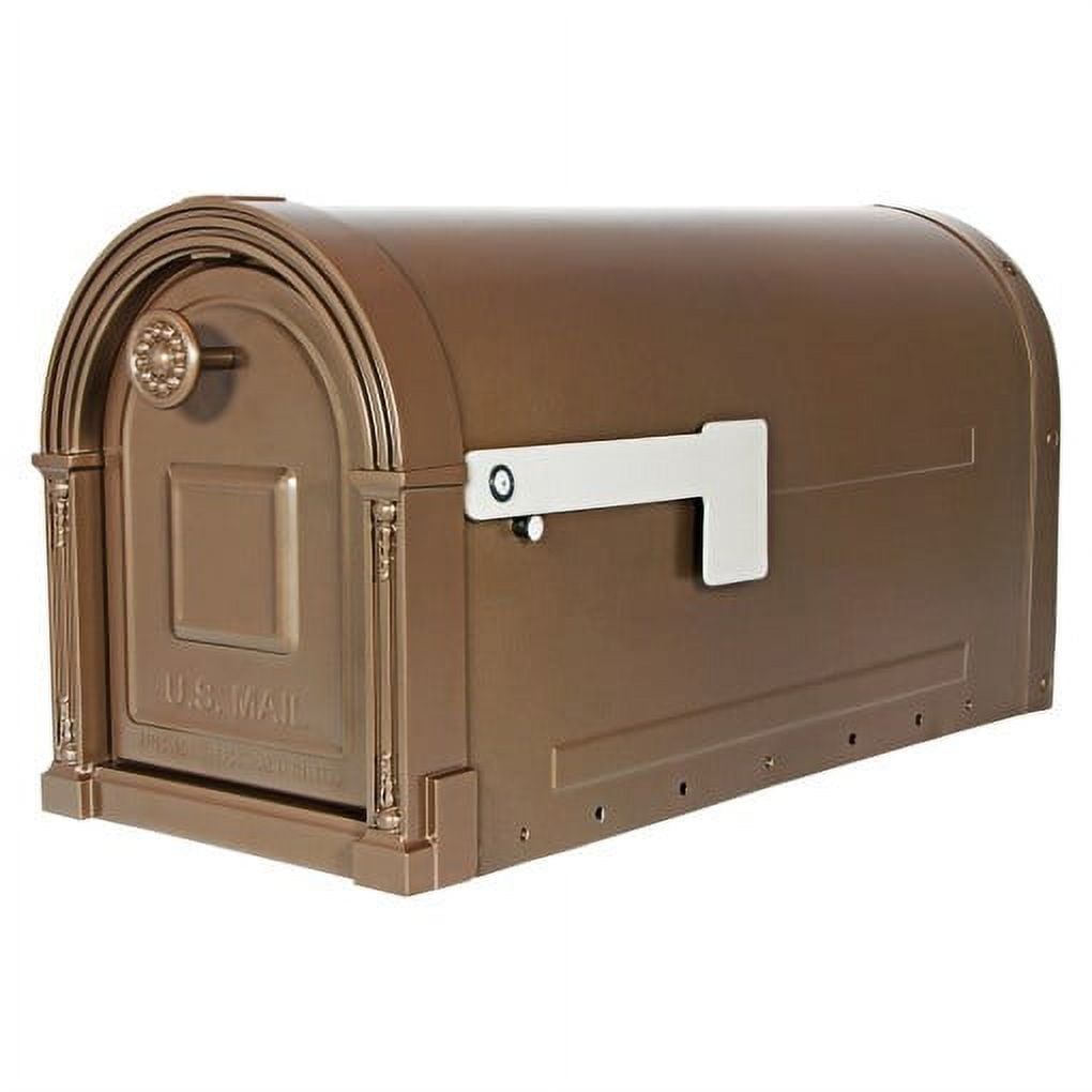 Garrison Large Venetian Bronze Steel Post Mount Mailbox