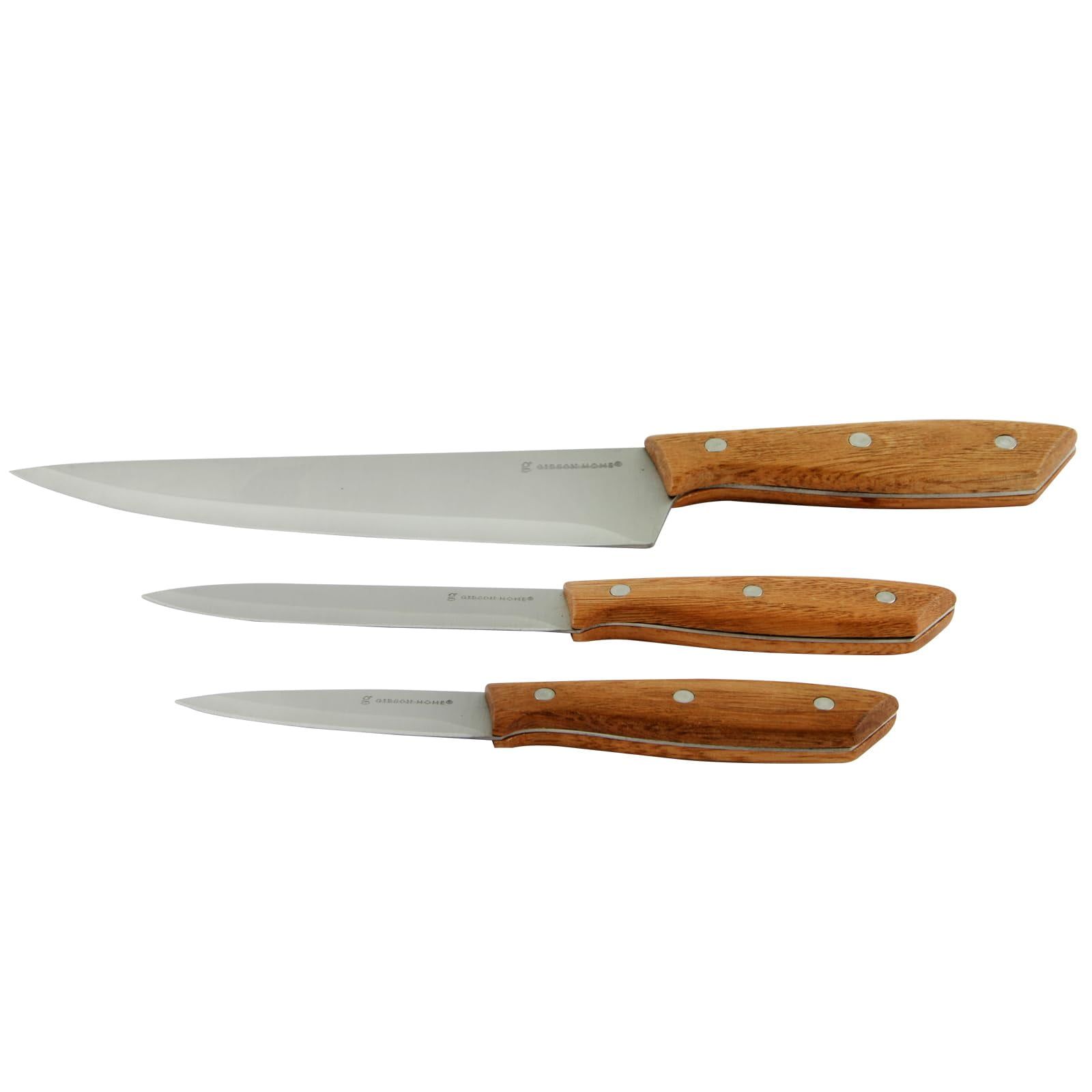 Seward 3-Piece Stainless Steel Knife Set with Wood Handles